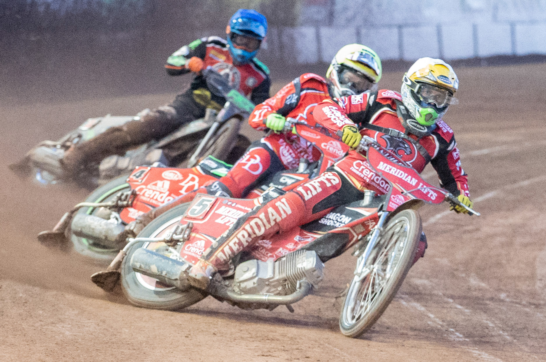Photo by Ian Charles:

Hans Andersen (White) and Charles Wright (Yellow) lead Dimitri Berge (Blue)

Belle Vue Aces v Peterborough Panthers, National Speedway Stadium, Manchester, Wednesday, 10, April, 2019