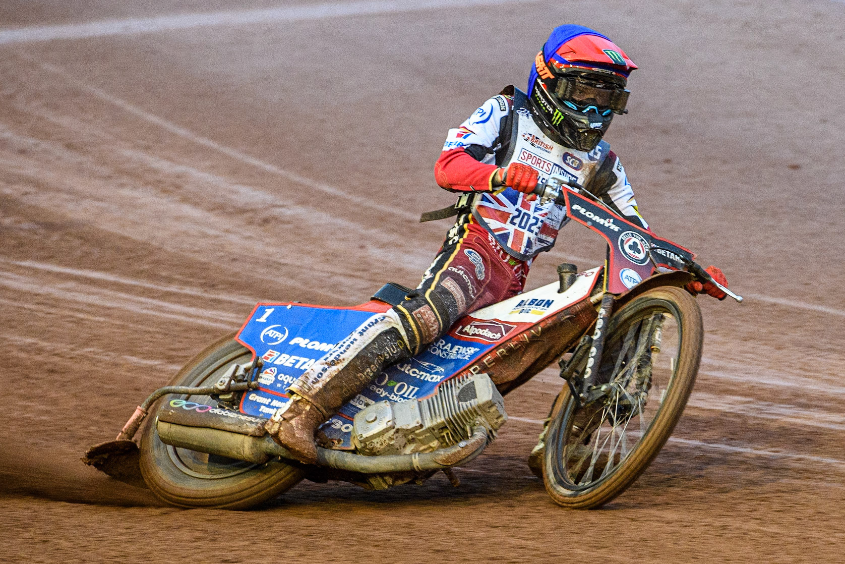 Dan Bewley in action  during the Sports Insure British Speedway Final at the National Speedway Stadium, Manchester on Monday 14th August 2023. (Photo: Ian Charles | MI News)