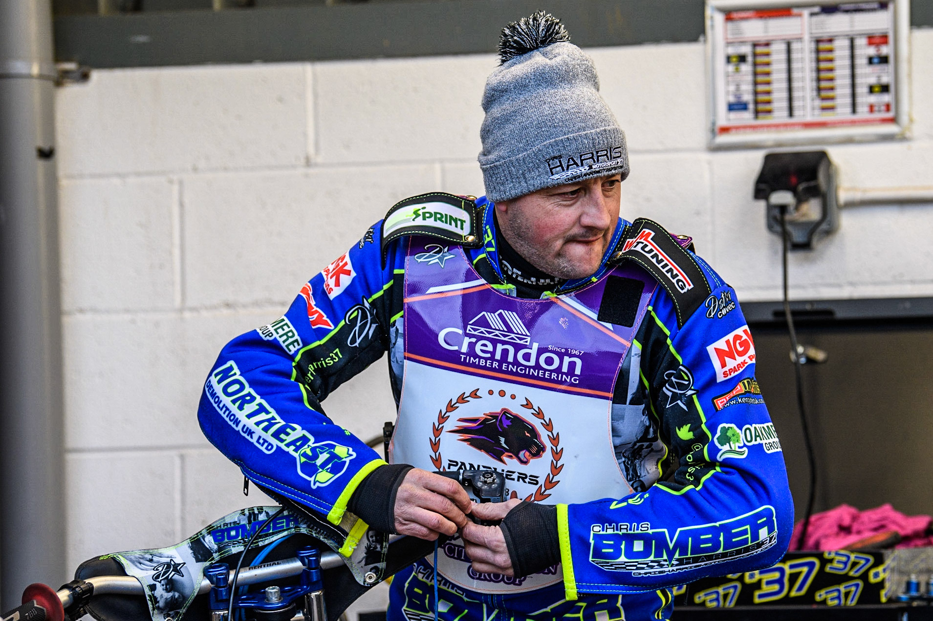 Peterborough Crendon Panthers guest rider, Chris Harris  during the SGB Premiership match between Belle Vue Aces and Peterborough at the National Speedway Stadium, Manchester on Monday 24th April 2023. (Photo: Ian Charles | MI News)