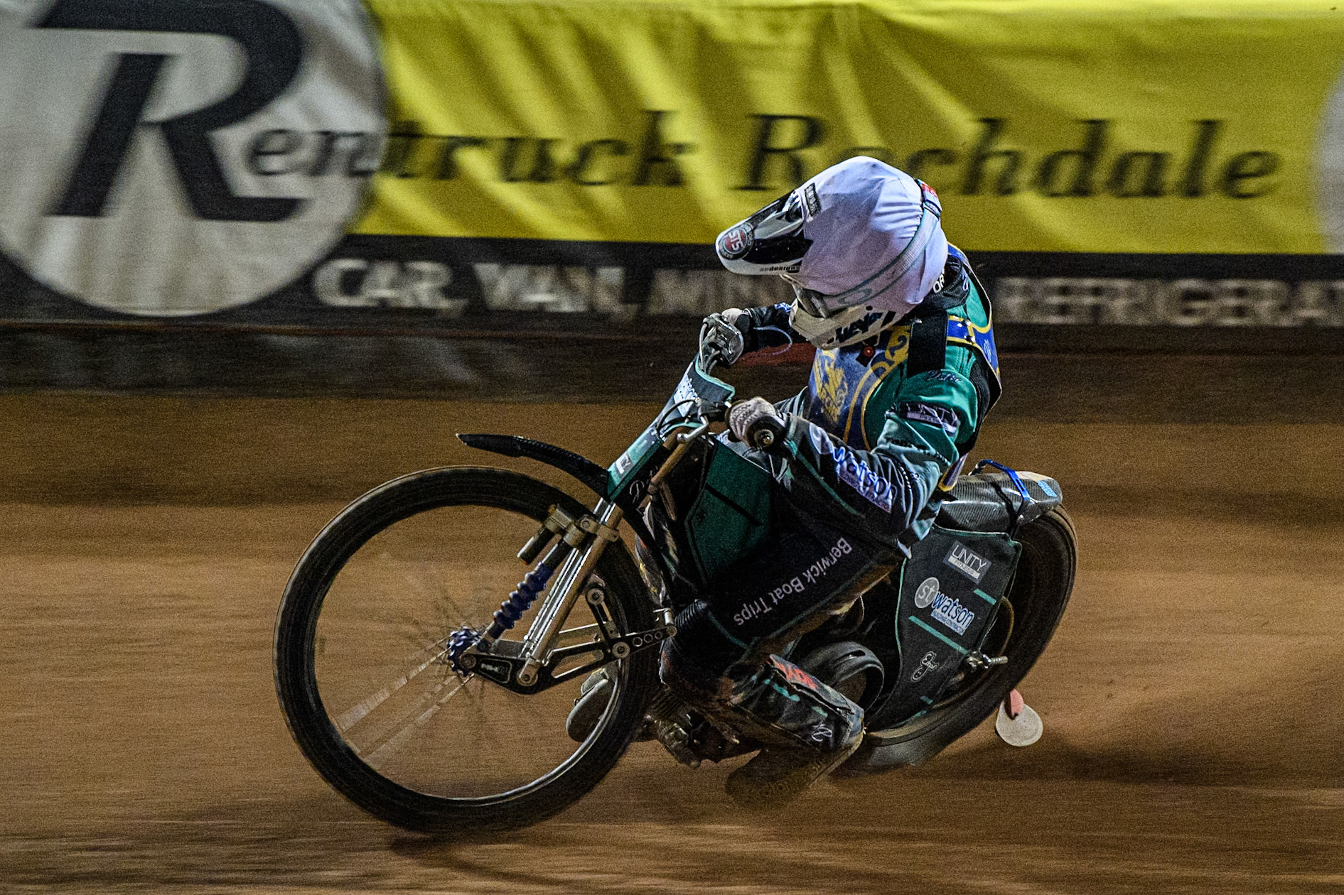 Edinburgh Monarchs' Mason Watson in action during the WSRA National Development League match between Belle Vue Aces and Edinburgh Monarchs at the National Speedway Stadium, Manchester on Friday 30th August 2024. (Photo: Ian Charles | MI News)