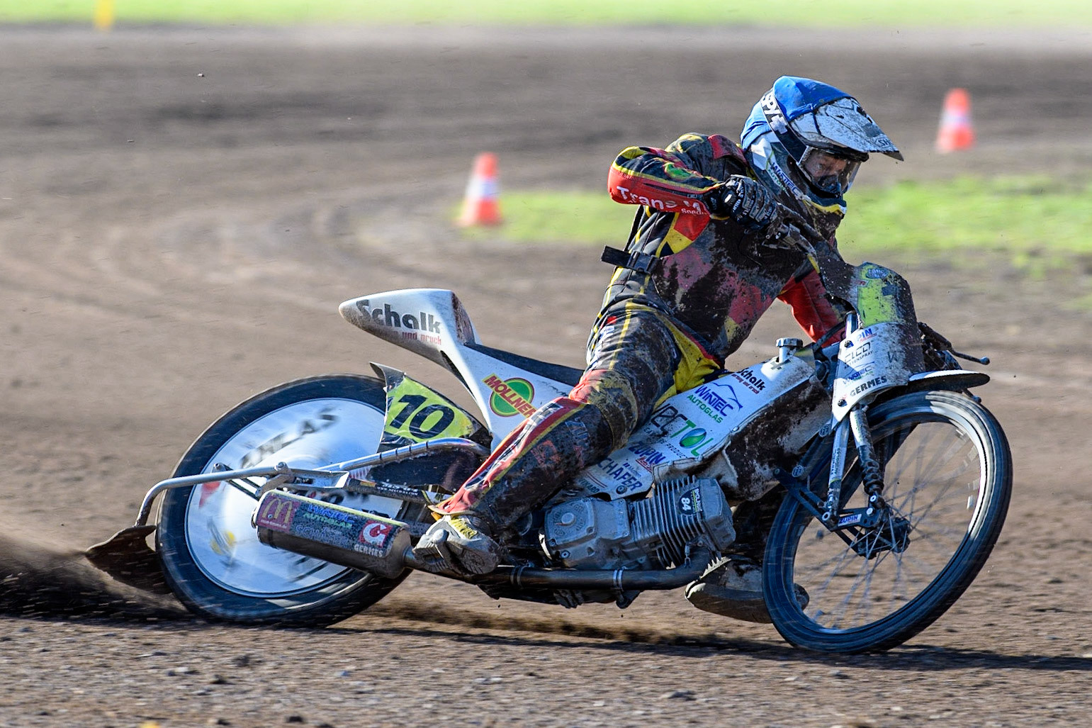 Martin Smolinski in action for Germany during the FIM Long Track Of Nations event at the Speed Centre Roden on Sunday 24th September 2023. (Photo: Ian Charles | MI News)
