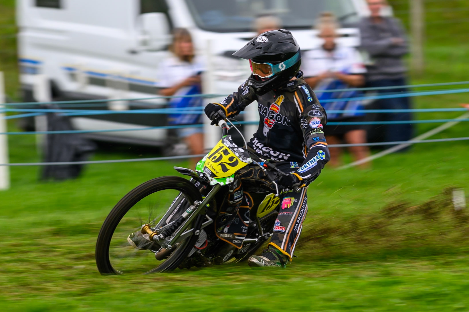 Ashton Vale (152) during practice for  the British Masters Grasstrack Championship at Lower Marsh Farm, Much Hoole, Preston in Lancashire, England on Sunday 13th September 2026. (Photo: Ian Charles | MI News)