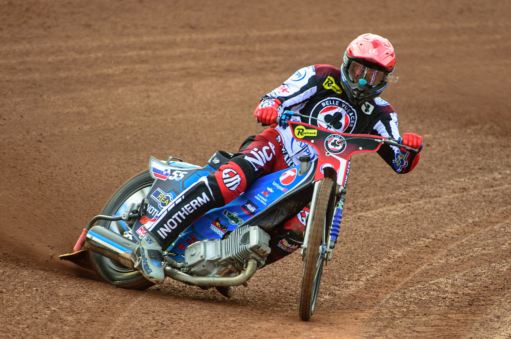 MANCHESTER UK Matej Zagar  in action  for Belle Vue ATPI Aces   during the SGB Premiership match between Belle Vue Aces and King's Lynn Stars at the National Speedway Stadium, Manchester on Monday 11th July 2022. (Credit: Ian Charles | MI News)