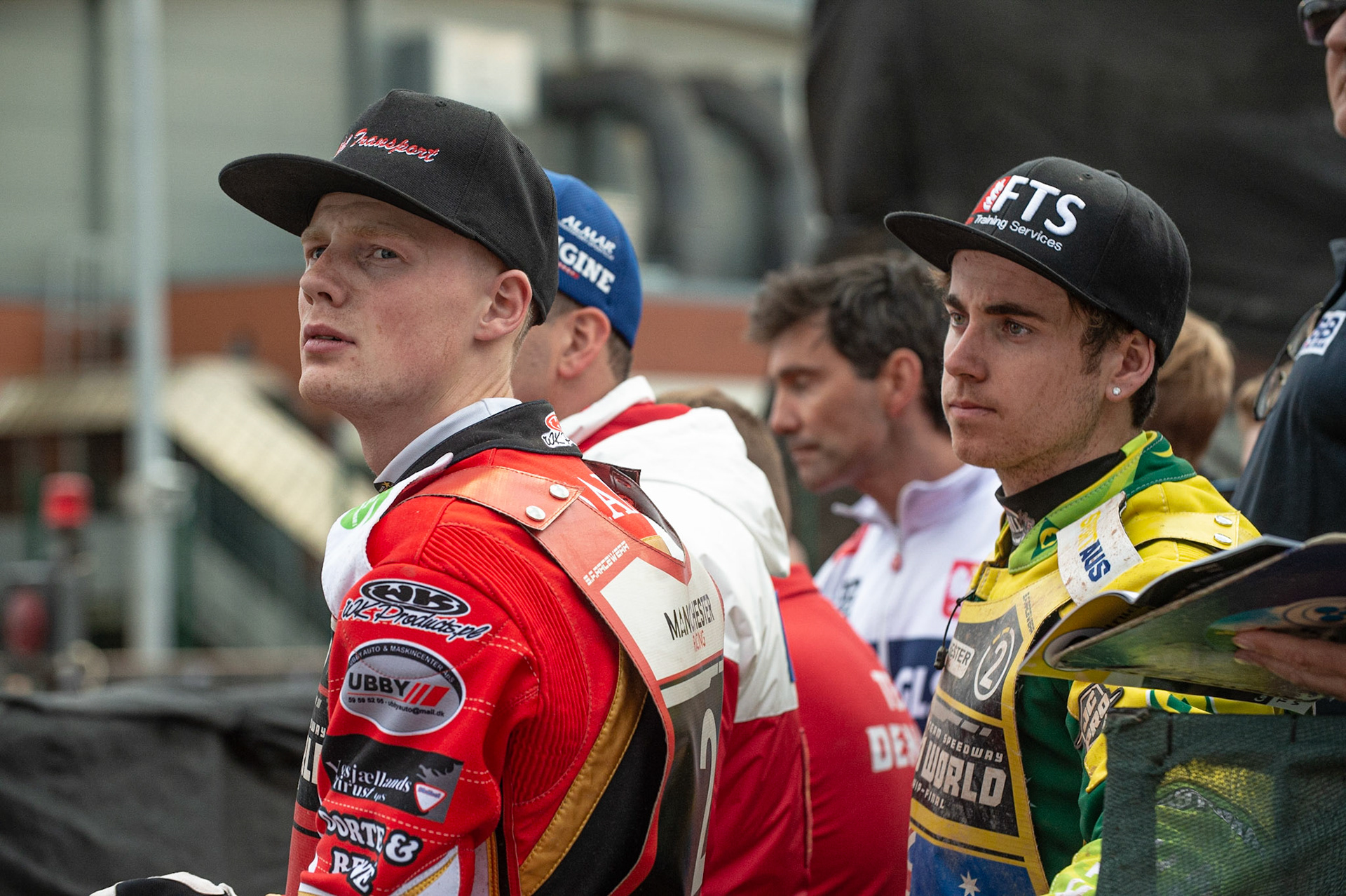 Photo: Ian Charles

Patrick Hansen (left) and Jordan Stewart watch the racing

FIM Team Speedway U-21 World Championship, National Speedway Stadium, Manchester Friday 12 July  2019