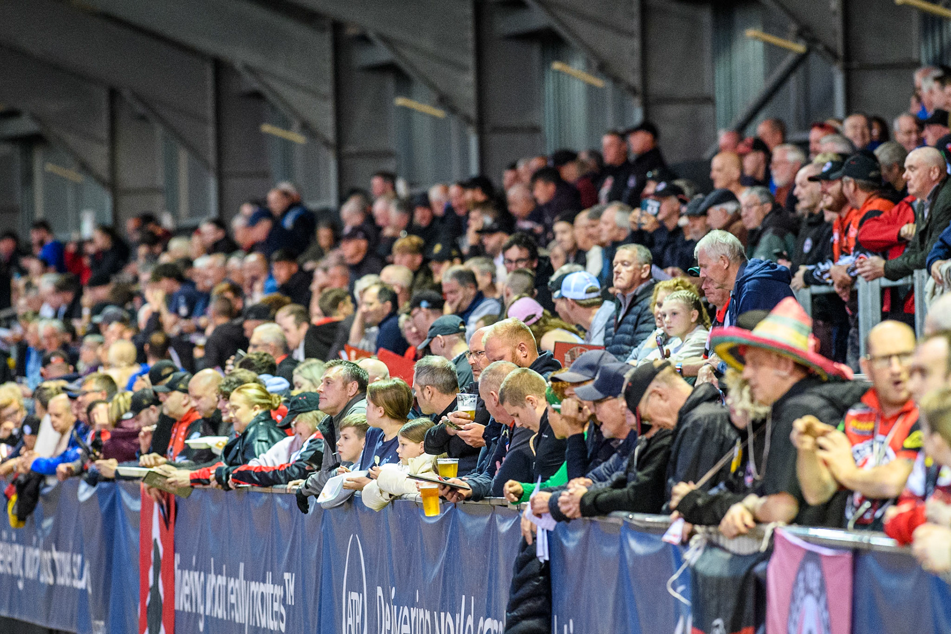 A big crowd on the back straight for the meeting during the Rowe Motor Oil Premiership Play Off Semi Final 2, 1st Leg match between Belle Vue Aces and Sheffield Tigers at the National Speedway Stadium, Manchester on Monday 16th September 2024. (Photo: Ian Charles | MI News)