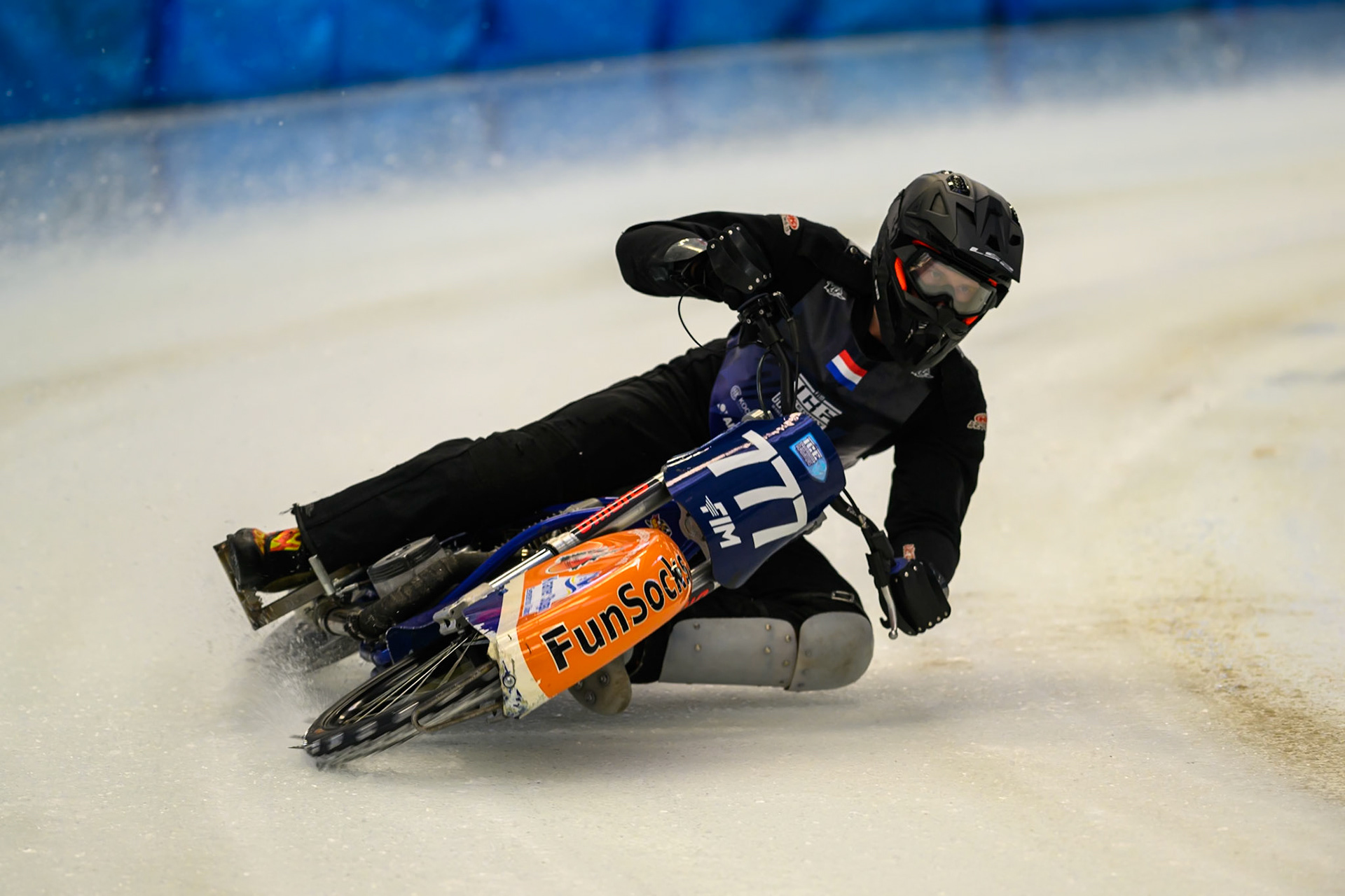 Leon Kramer (777) of The Netherlands during Practice for the Ice Speedway Gladiators World Championship Finals at Max-Aicher-Arena, Inzell on Friday 13th March 2026. (Photo: Ian Charles | MI News)