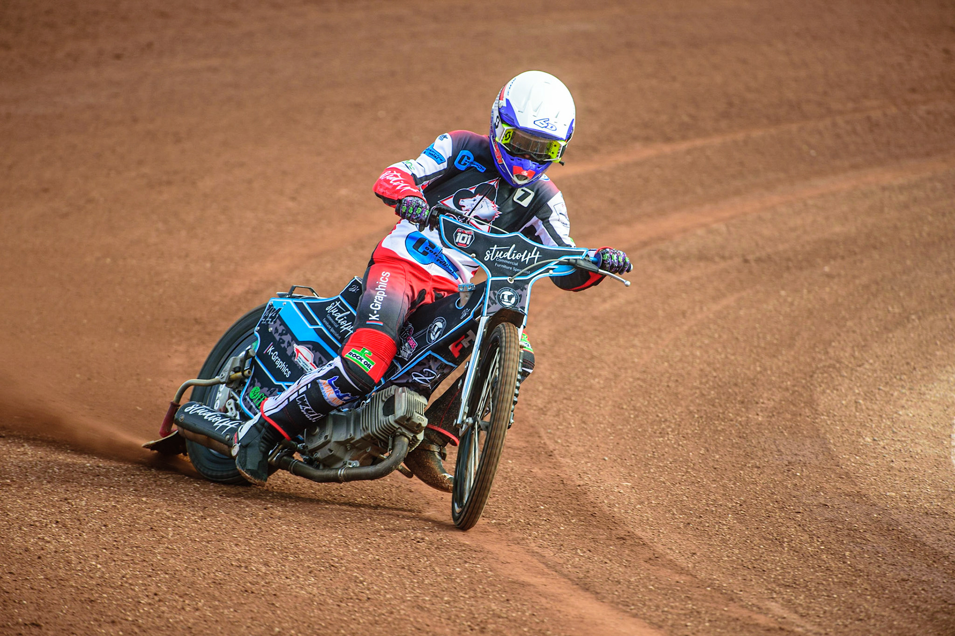 MANCHESTER, UK. MAR 14TH Freddie Hodder in action during the Belle Vue Speedway Media Day at the National Speedway Stadium, Manchester on Monday 14th March 2022. (Credit: Ian Charles | MI News)