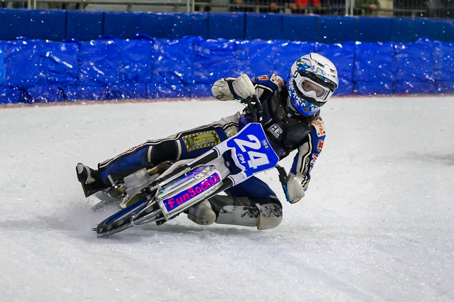 Max Koivula (24) of Finland  in action during the FIM Ice Speedway Gladiators World Championship Final 3 at Ice Rink Thialf, Heerenveen on Saturday 11th April 2026. (Photo: Ian Charles | MI News)
