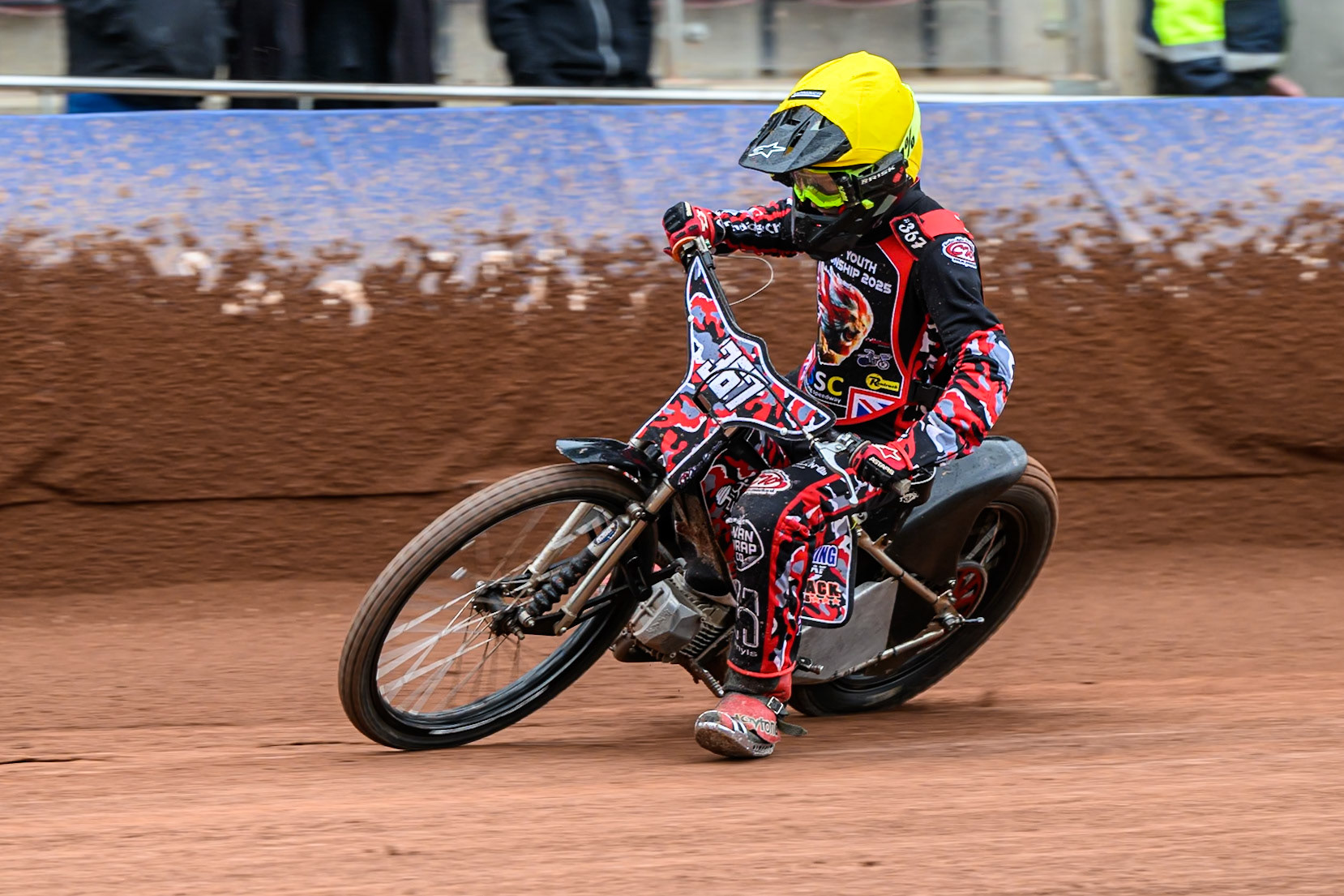 125cc Class Rider Charlie Luckman (367) in action during the British Youth Championship (125cc) Round 2A, at the National Speedway Stadium, Manchester on Sunday 1st June 2025. (Photo: Ian Charles | MI News)