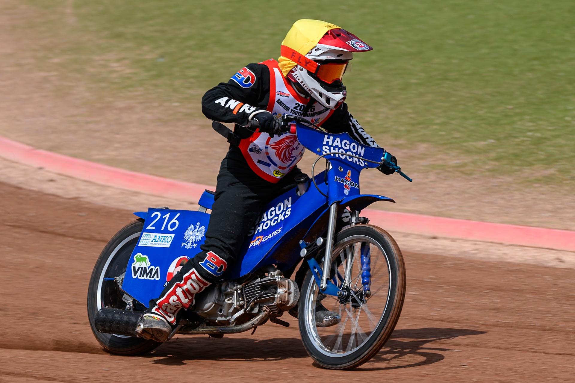 125cc SUPPORT CLASS Jenson Braithwaite (16) in action during the British Youth Championship (125cc) at the National Speedway Stadium, Manchester on Sunday 19th July 2026. (Photo: Ian Charles | MI News)