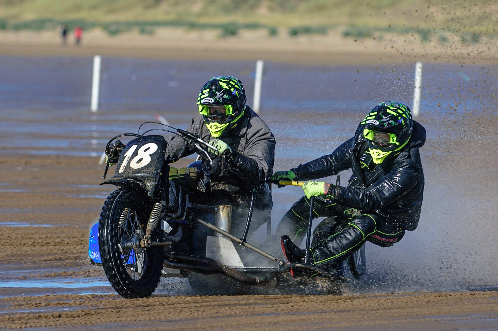Mick Stace &amp; Ryan Barker (18) during the Fylde ACU British Sand Racing Masters Championship on  Sunday 2nd October 2022. (Credit: Ian Charles | MI News)