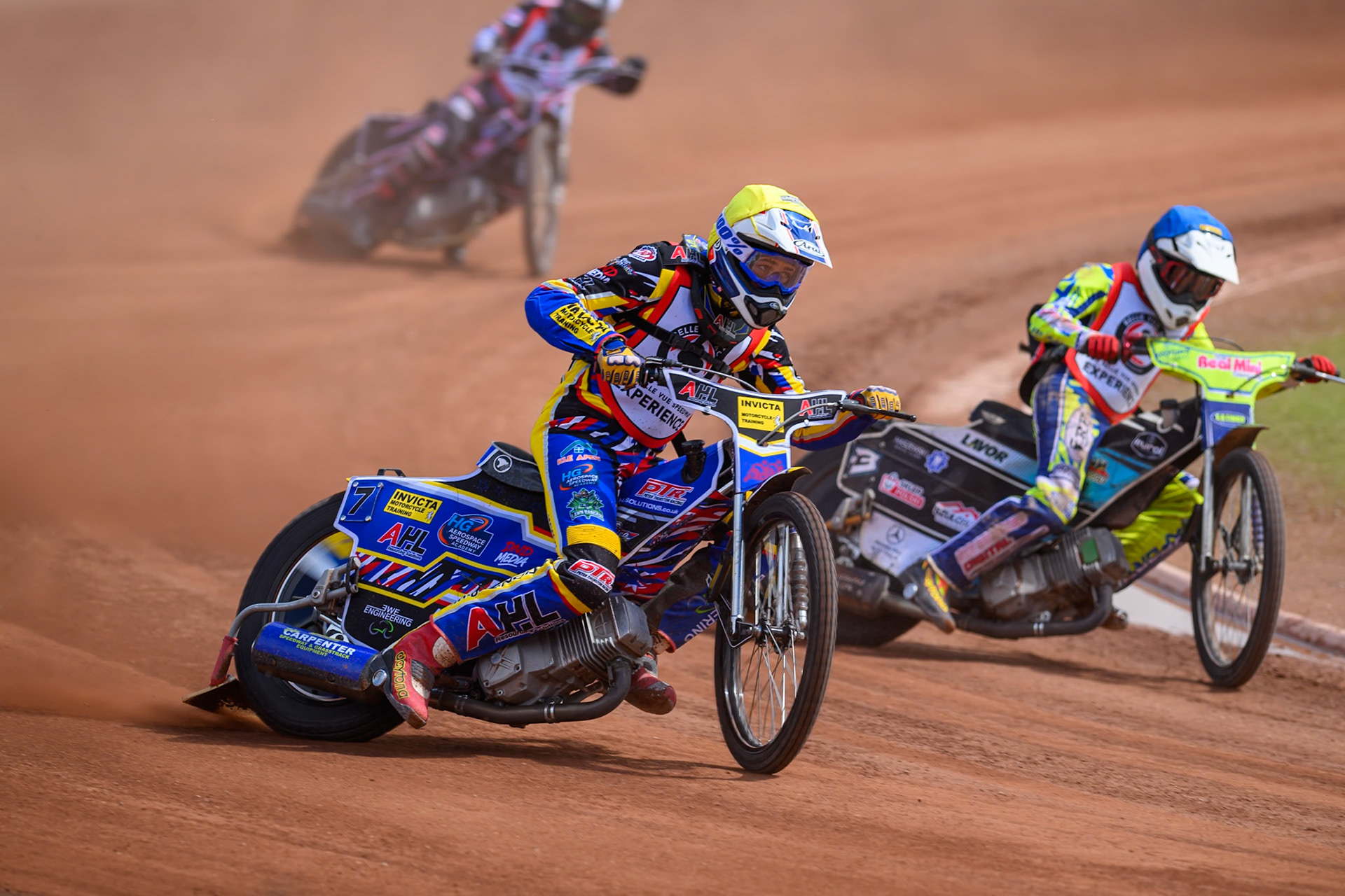 JR ASHWORTH &amp; SONS COLTS ACADEMY INDIVIDUALJamie Etherington in Yellow rides outside Harry Fletcher in Blue during the JR Ashworth &amp; Sons Colts Individual at the National Speedway Stadium, Manchester on Sunday 10th May 2026. (Photo: Ian Charles | MI News)