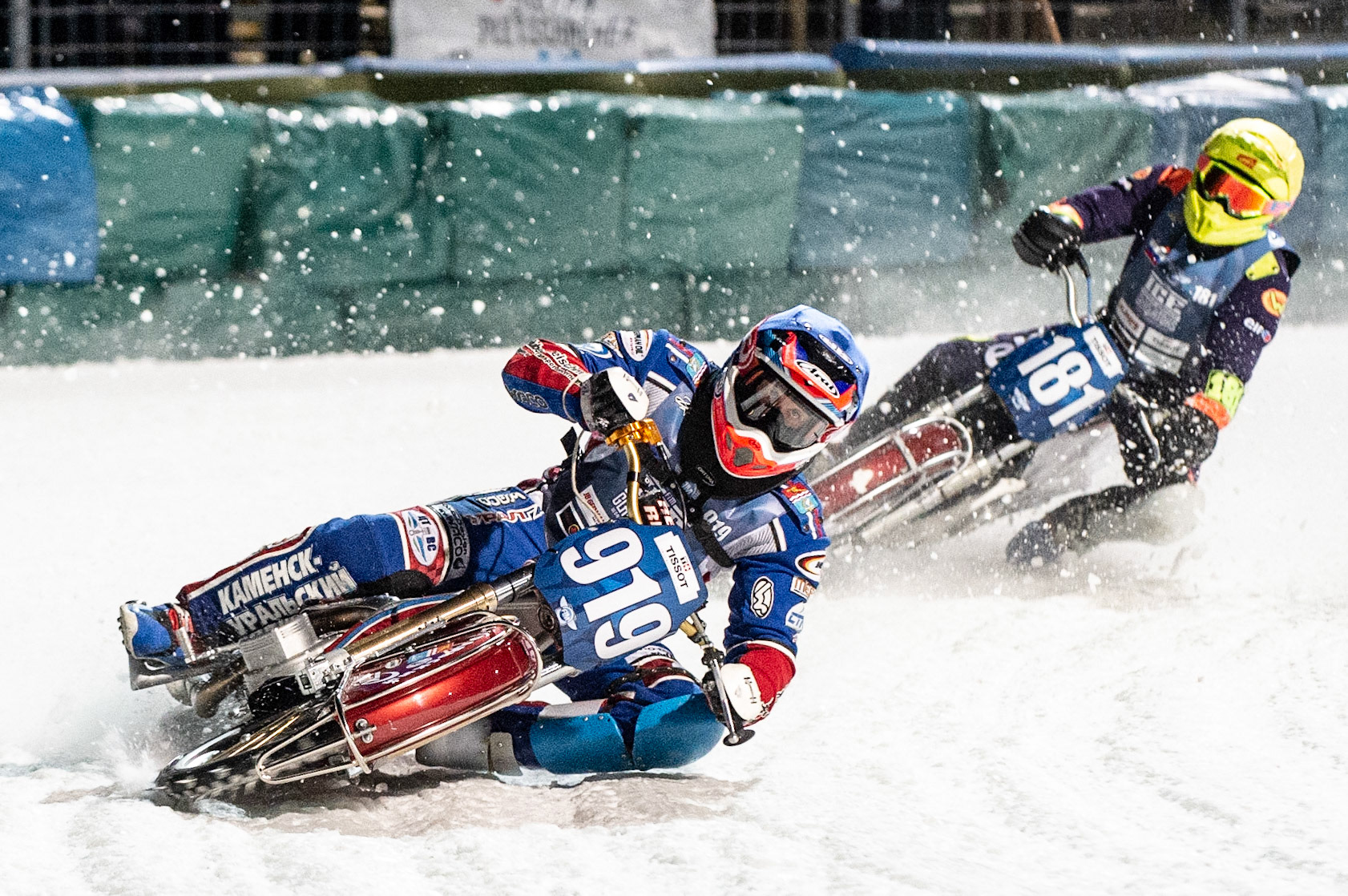 Photo: Ian Charles

Dmitri Khomitsevich (919) leads Andrei Shishegov (181)

FIM Ice Speedway Gladiators World Championship, Final 3.1, Horst-Dohm Eisstadion, Berlin, Germany Saturday  2  March  2019