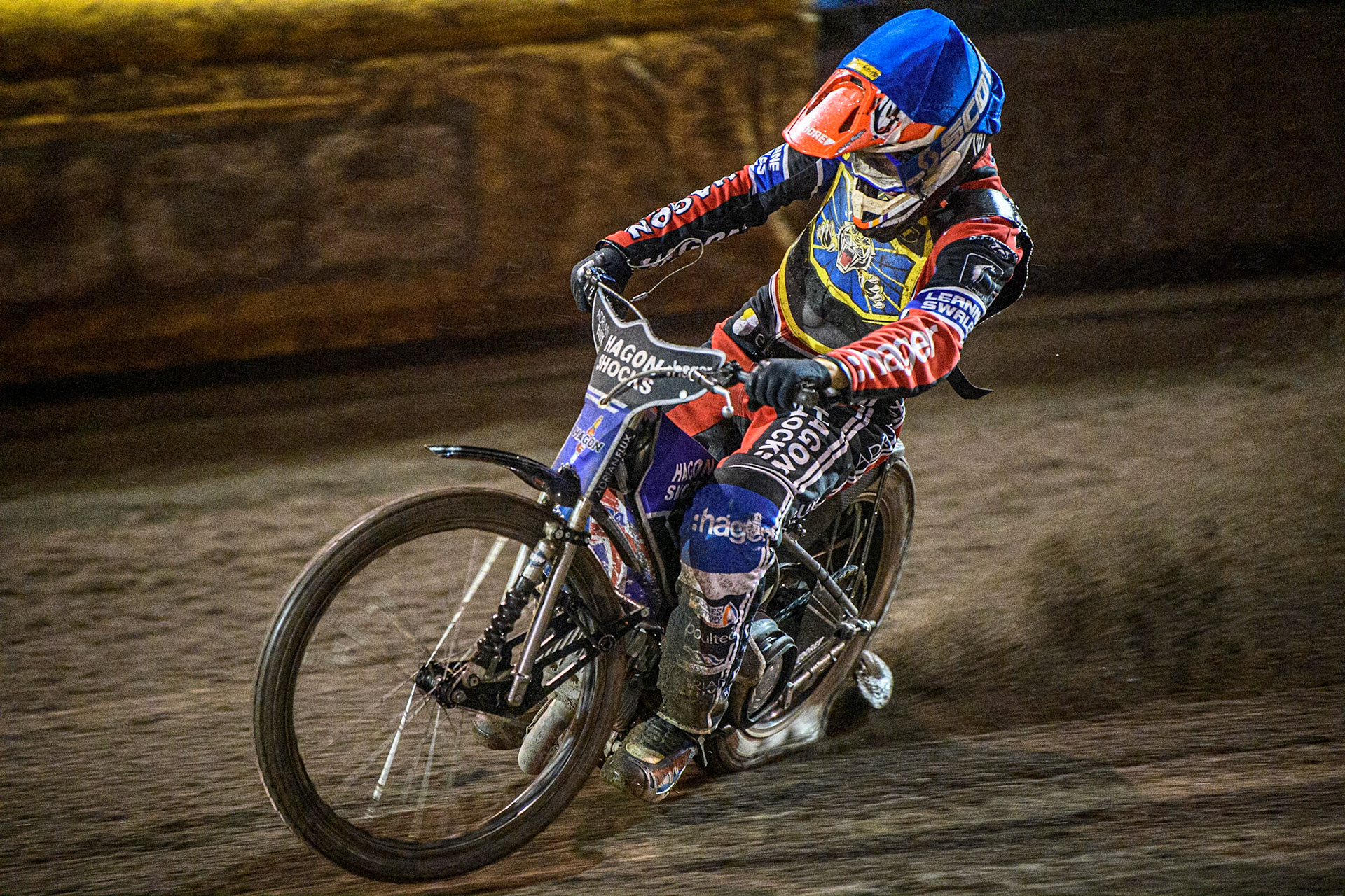 Jason Edwards in action for Sheffield Tru-Plant Tigers during the Sports Insure Premiership Grand Final Second Leg match between Sheffield Tigers and Ipswich Witches at Owlerton Stadium, Sheffield on Thursday 5th October 2023. (Photo: Ian Charles | MI News)