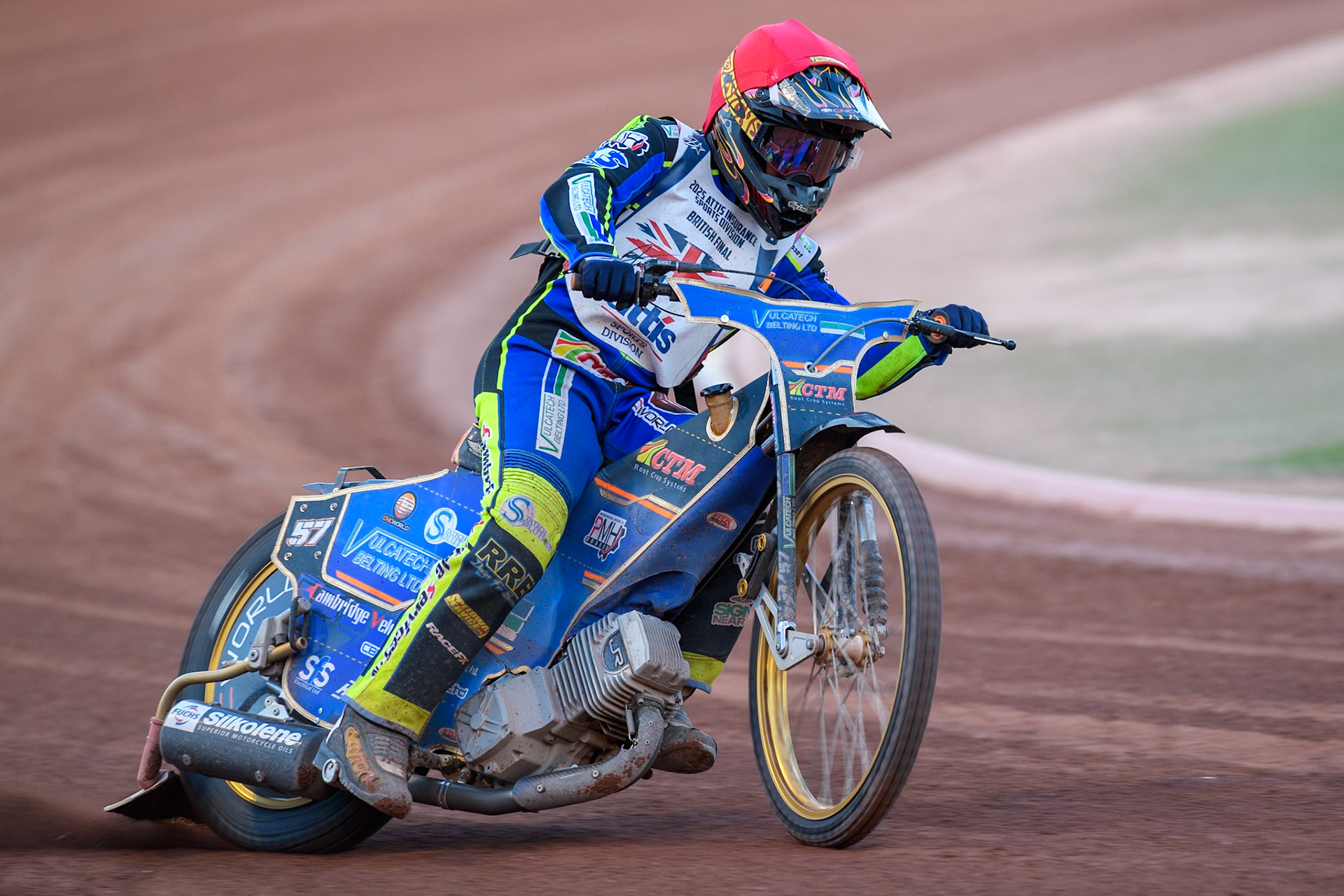 Connor Mountain in action during the Attis Insurance Sports Division British Final at the National Speedway Stadium, Manchester on Monday 12th May 2025. (Photo: Ian Charles | MI News)