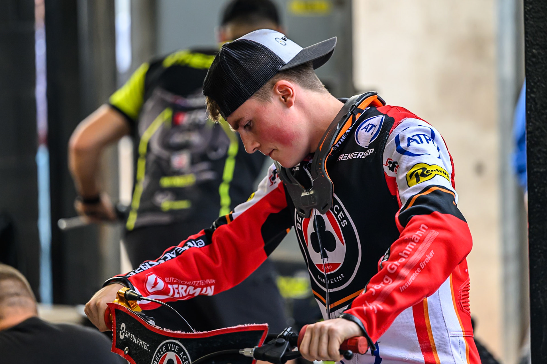 Norick Blodorn of Belle Vue Aces  during the Rowe Motor Oil Premiership match between Sheffield Tigers and Belle Vue Aces at Owlerton Stadium, Sheffield on Monday 11th August 2025. (Photo: Ian Charles | MI News)