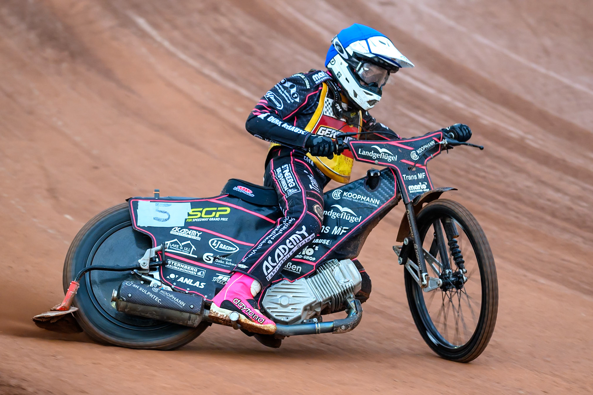 Kai Huckenbeck of Germany in action during the Speedway GP Qualifying Round 3 at Allied Ashfield Stadium, Glasgow on Saturday 30th May 2026. (Photo: Ian Charles | MI News)