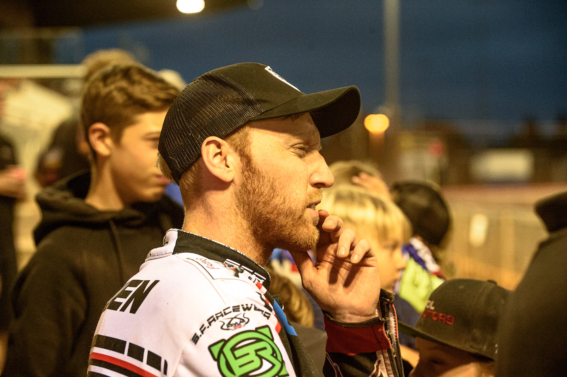 MANCHESTER, UK. AUGUST 20TH  Paul Bowen  watches the racing during the National Development League match between Belle Vue Aces and Armadale Devils at the National Speedway Stadium, Manchester on Friday 20th August 2021. (Credit: Ian Charles | MI News)