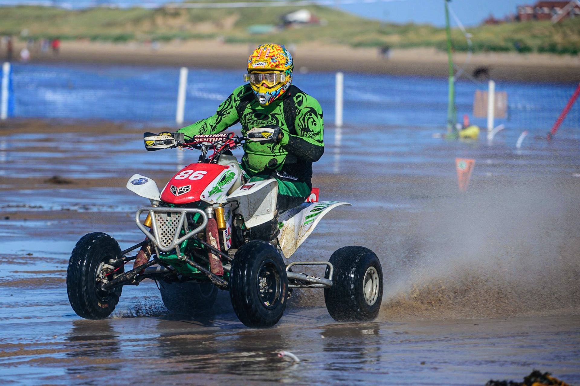 Steve Irwin (86) in action  during the Fylde ACU British Sand Racing Masters Championship on  Sunday 2nd October 2022. (Credit: Ian Charles | MI News)