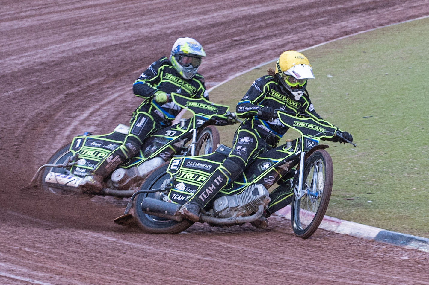 Photo by Ian Charles

Richard Lawson  (Yellow) leads team mate Chris Harris  (White)


Belle Vue Aces v Ipswich Witches, British Speedway Premiership, Belle Vue National Speedway Stadium, Manchester, Monday 8  July  2019