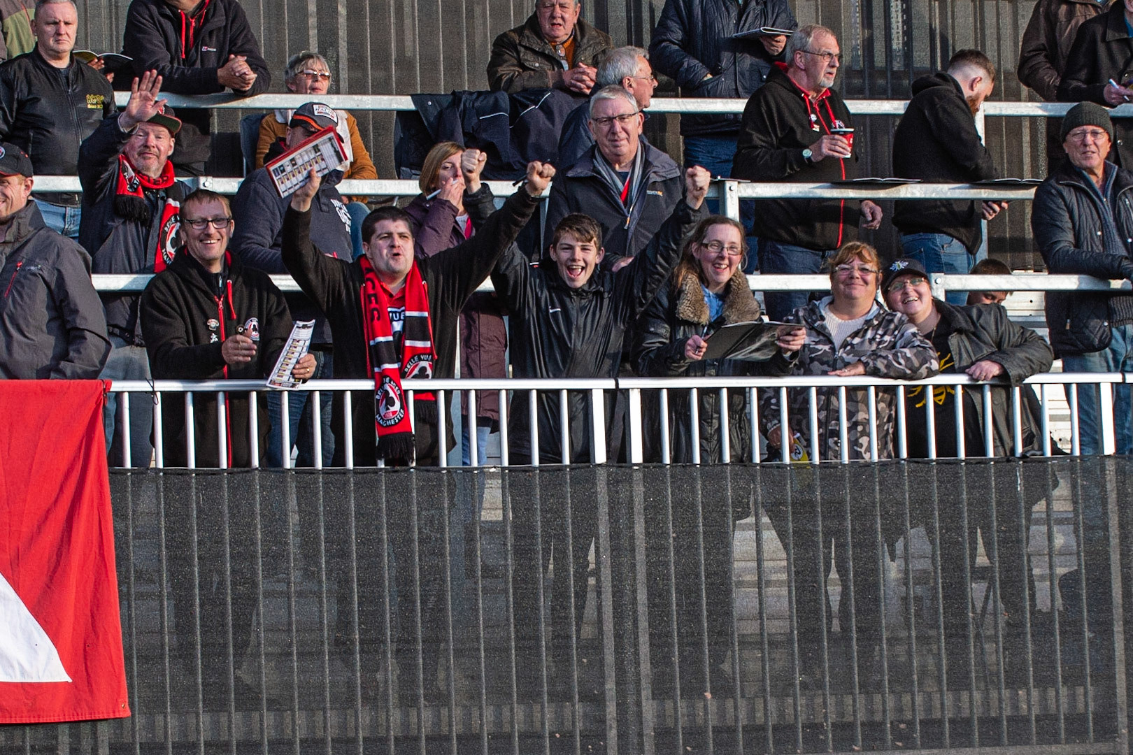 Photo by Ian Charles:

Belle Vue Fans Celebrate

Belle Vue Aces v Peterborough Panthers, British Speedway Premiership, National Speedway Stadium, Manchester, Thursday, 13, June, 2019