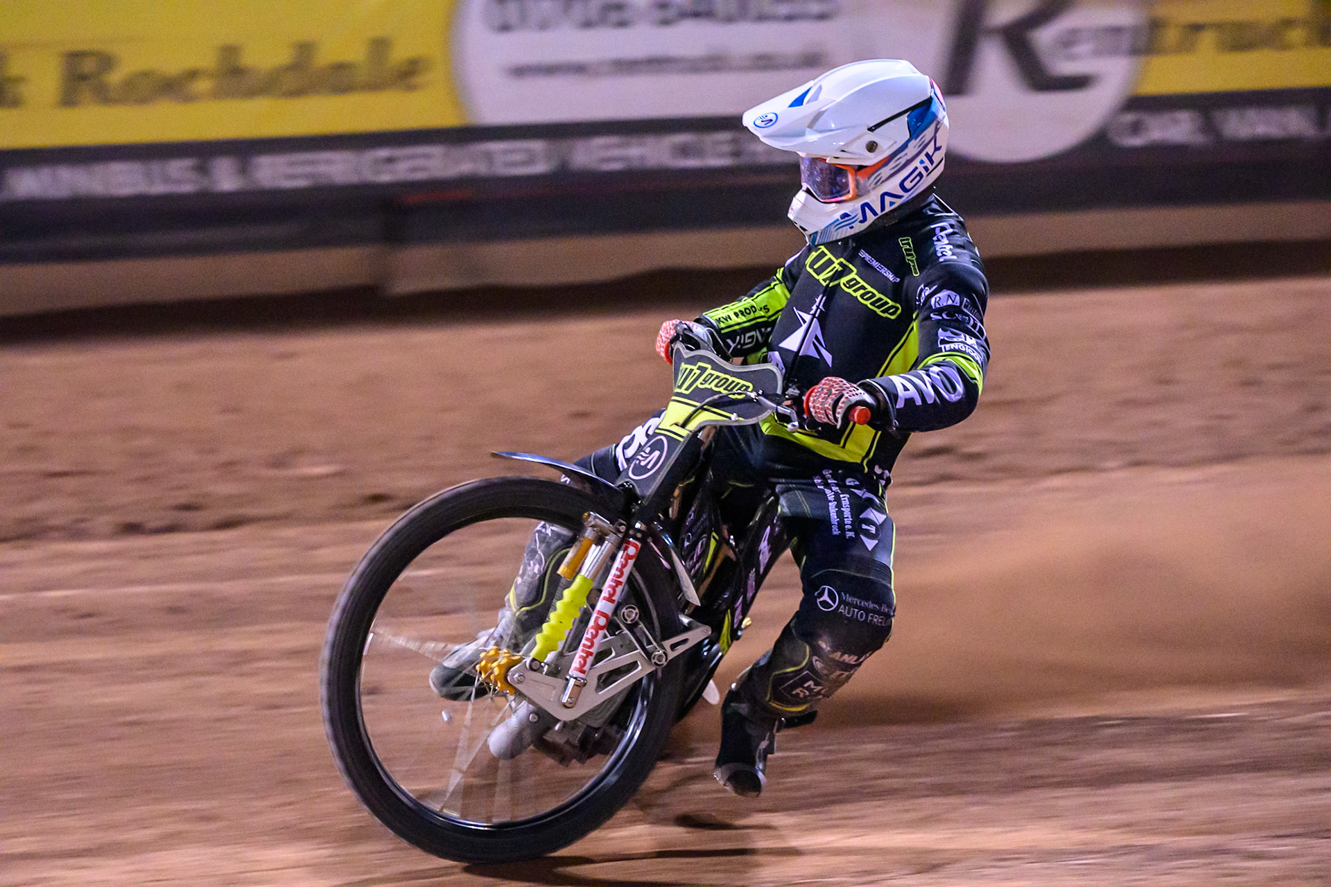Emil Sayfutdinov of Ipswich Witches  in action during the Rowe Motor Oil Premiership match between Belle Vue Aces and Ipswich Witches at the National Speedway Stadium, Manchester on Monday 4th August 2025. (Photo: Ian Charles | MI News)