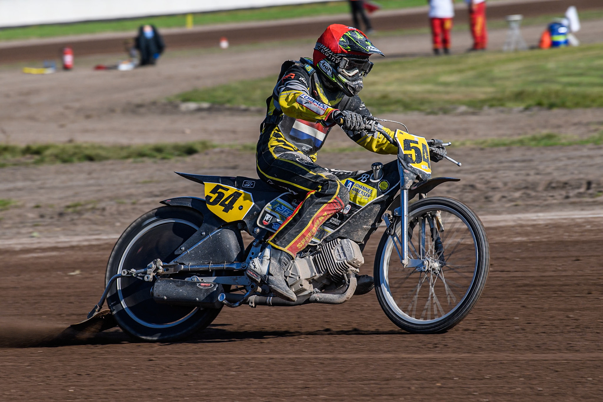 Mika Meijer (54) of The Netherlands in action during the FIM Long Track World Championship Final 5 at the Speed Centre Roden, Roden, Netherlands on Sunday 22nd September 2024. (Photo: Ian Charles | MI News)