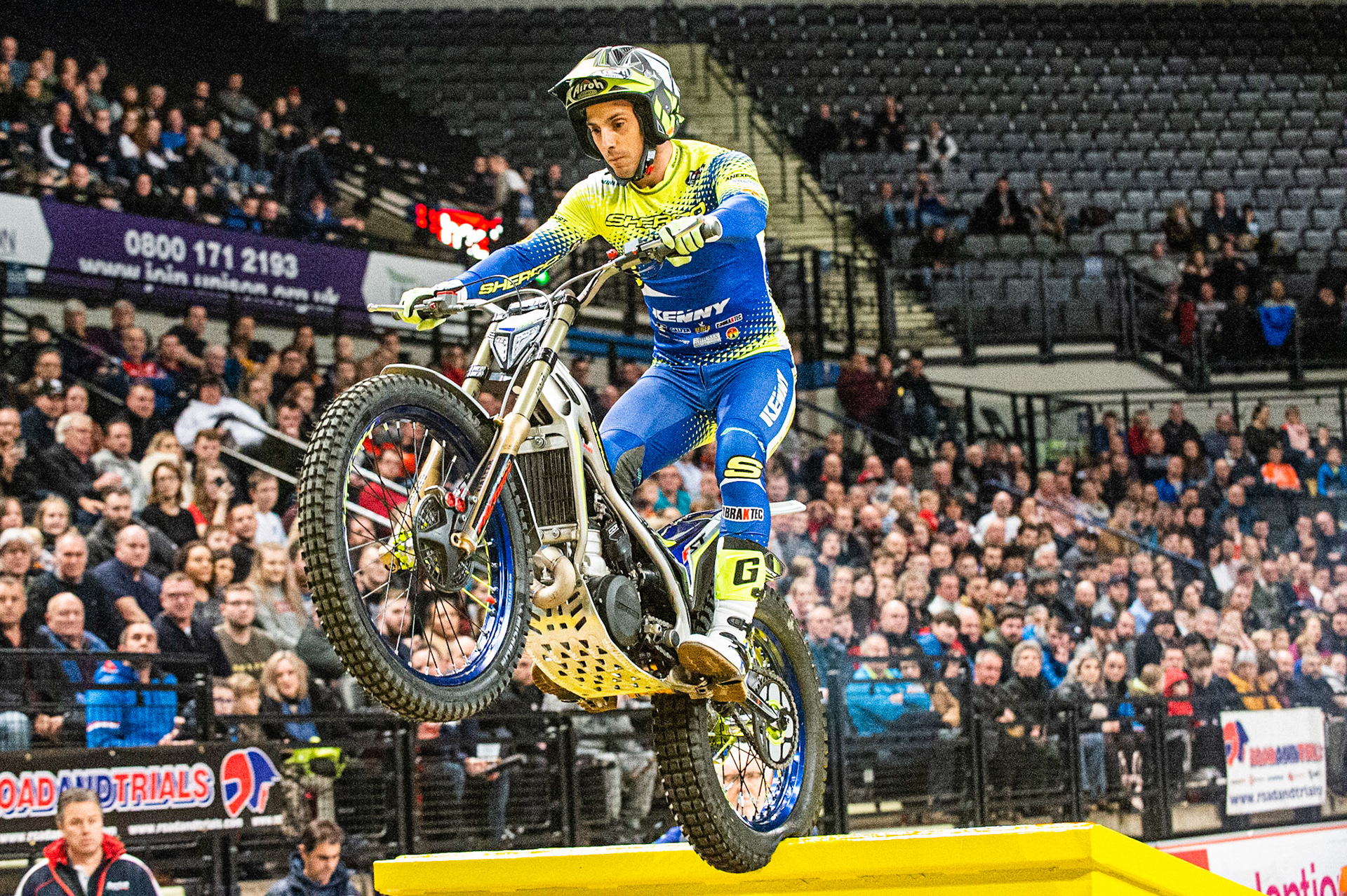 SHEFFIELD, ENGLAND  - DECEMBER 28TH  Jeroni Fajardo, Spain (Sherco) on Section 6  during the 25th Anniversary Sheffield Indoor Trial at the FlyDSA Arena, Sheffield on Saturday 28th December 2019. (Credit: Ian Charles | MI News)
