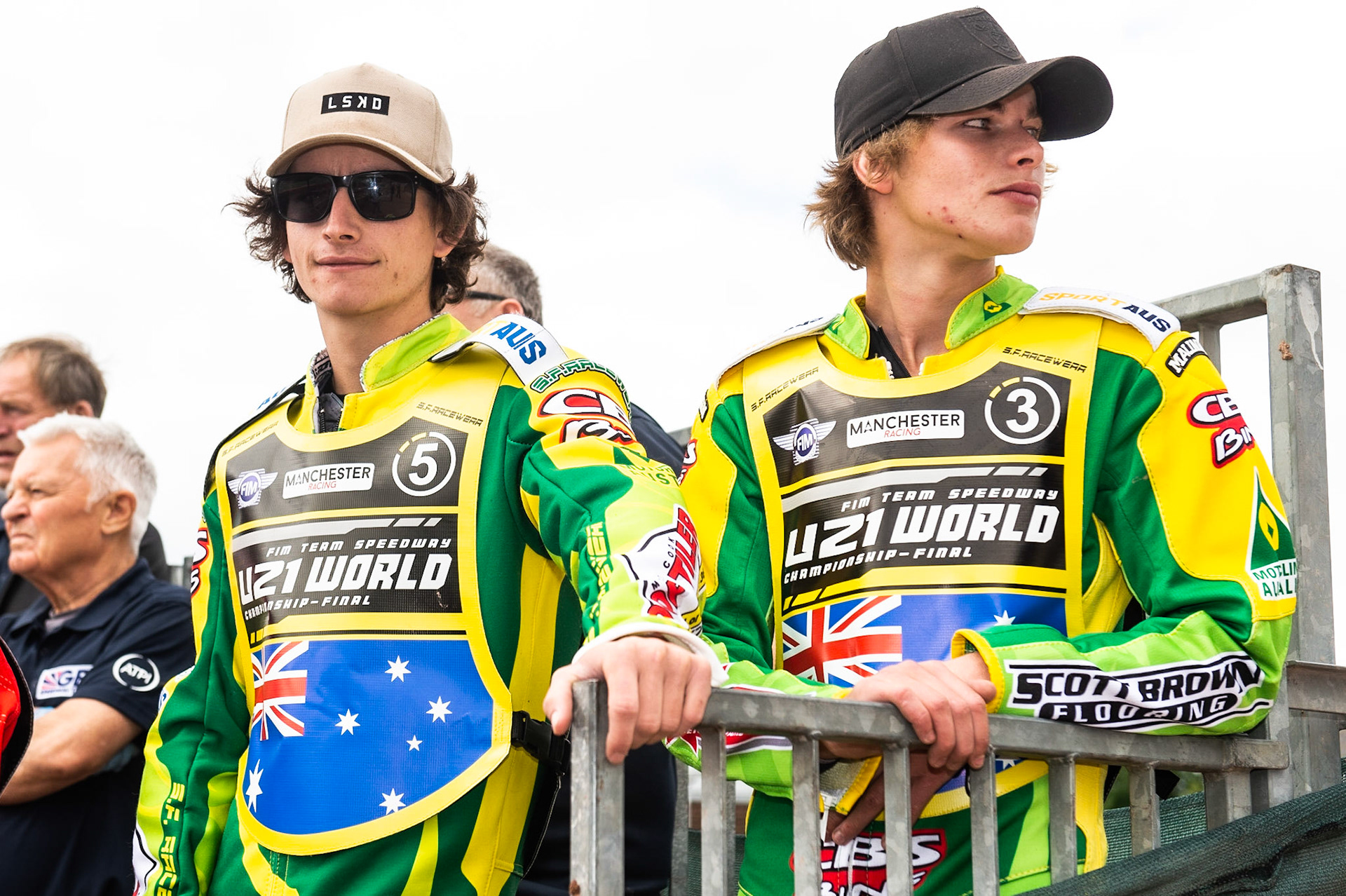 Photo: Ian Charles

Zach Cook (left) and Matthew Gilmore watch practice

FIM Team Speedway U-21 World Championship, National Speedway Stadium, Manchester Friday 12 July  2019