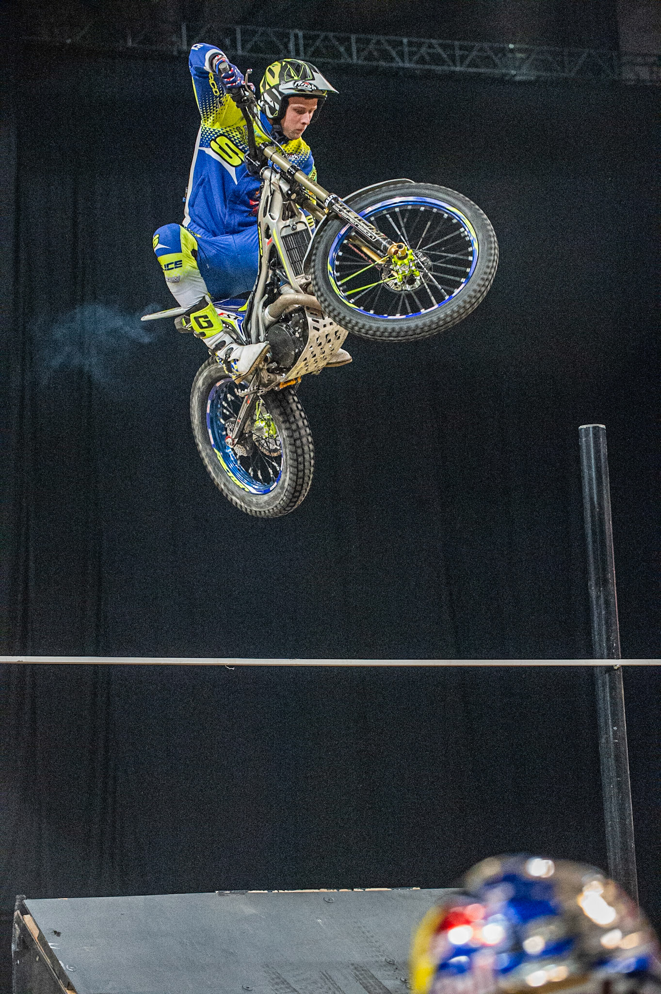 SHEFFIELD, ENGLAND  - DECEMBER 28TH  Jack Peace, UK (Sherco) on the high jump  during the 25th Anniversary Sheffield Indoor Trial at the FlyDSA Arena, Sheffield on Saturday 28th December 2019. (Credit: Ian Charles | MI News)