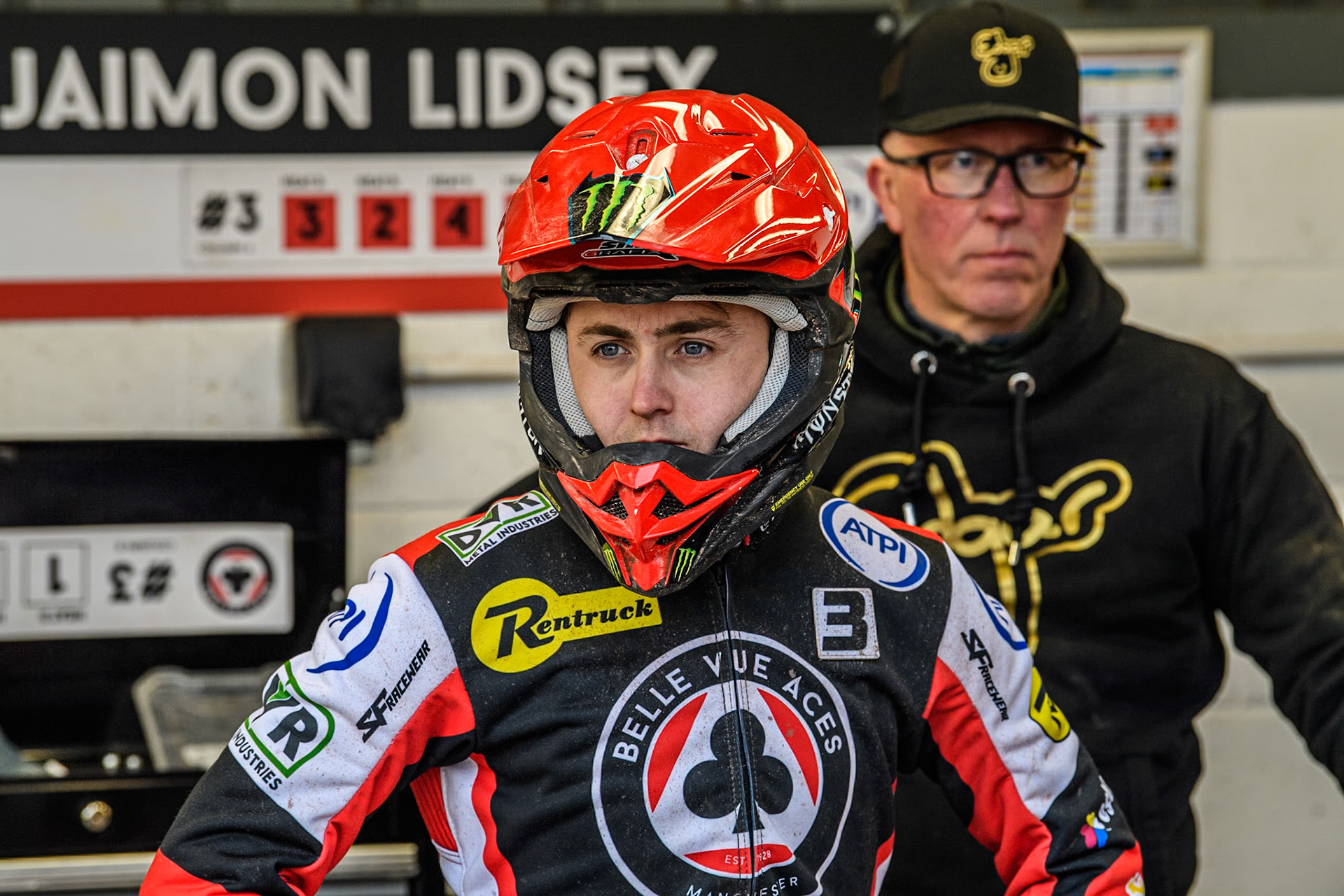 Belle Vue ATPI Aces Jaimon Lidsey during the Rowe Motor Oil Premiership KO Cup Quarter Final 1st Leg between Belle Vue Aces and Sheffield Tigers at the National Speedway Stadium, Manchester on Monday 1st April 2024. (Photo: Ian Charles | MI News)