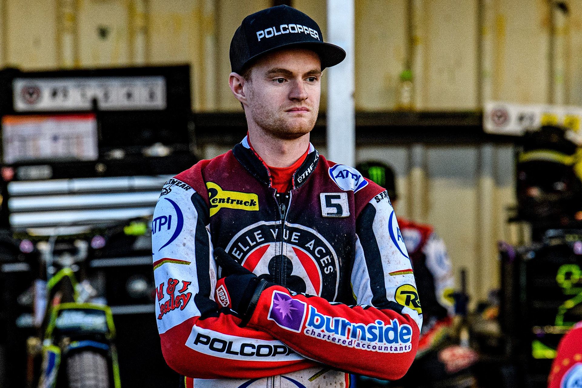 Brady Kurtz in reflective mood during the Sports Insure Premiership match between Wolverhampton Wolves and Belle Vue Aces at Monmore Green Stadium, Wolverhampton on Monday 29th May 2023. (Photo: Ian Charles | MI News)