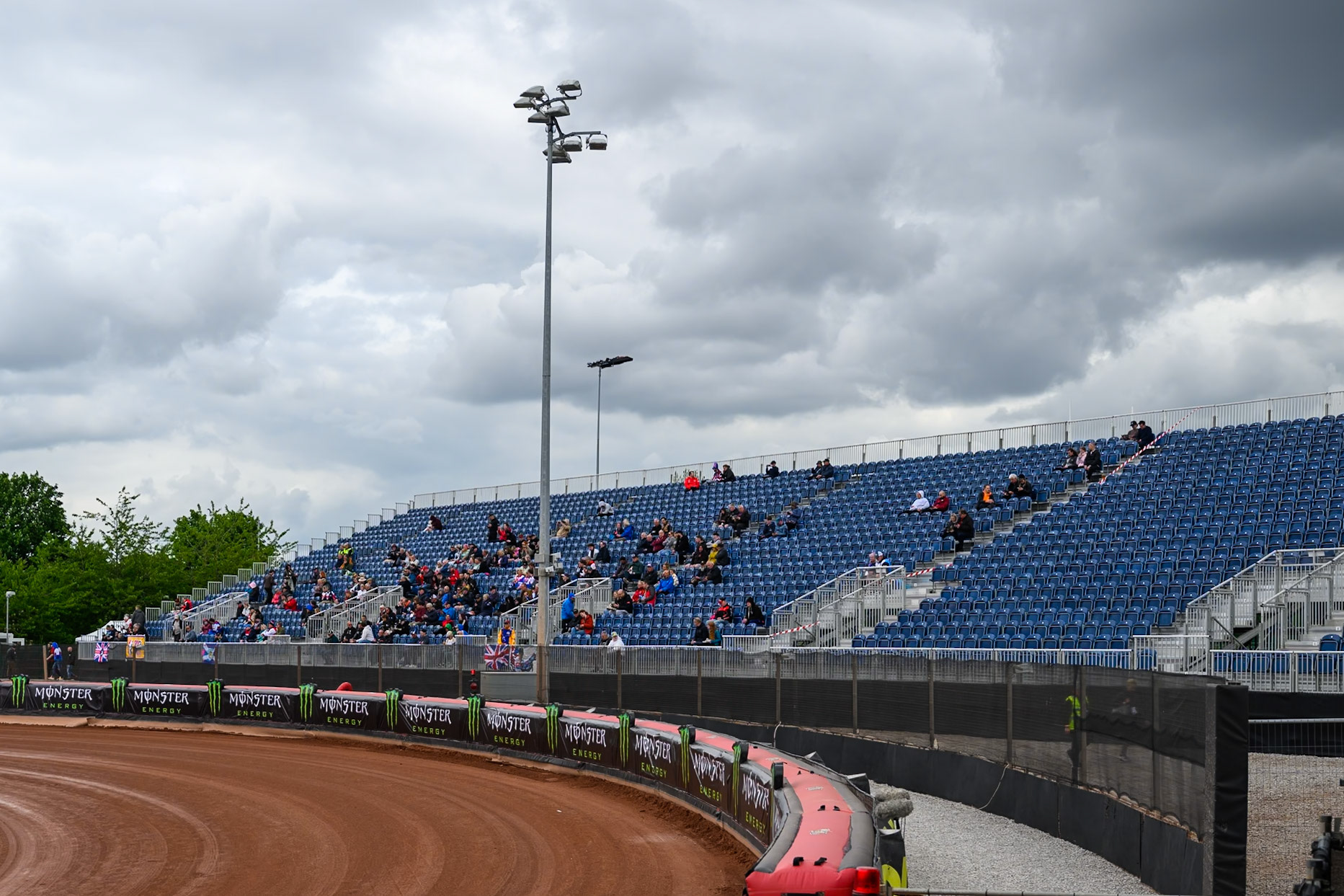 General view of the East Stand during the ATPI  FIM Speedway GP of Manchester at the National Speedway Stadium, Manchester on Friday 5th June 2026. (Photo: Ian Charles | MI News)