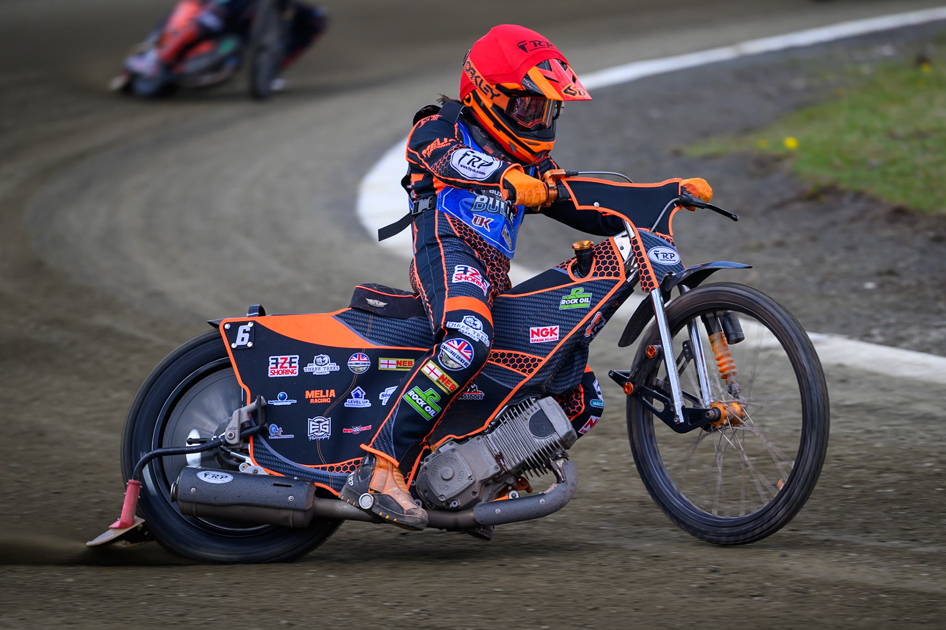 Jack Smith of Buxton Bulls   in action during the  Challenge match between Buxton Bulls and NDL Nomads at Hi-Edge Speedway, Buxton on Sunday 19th April 2026. (Photo: Ian Charles | MI News)