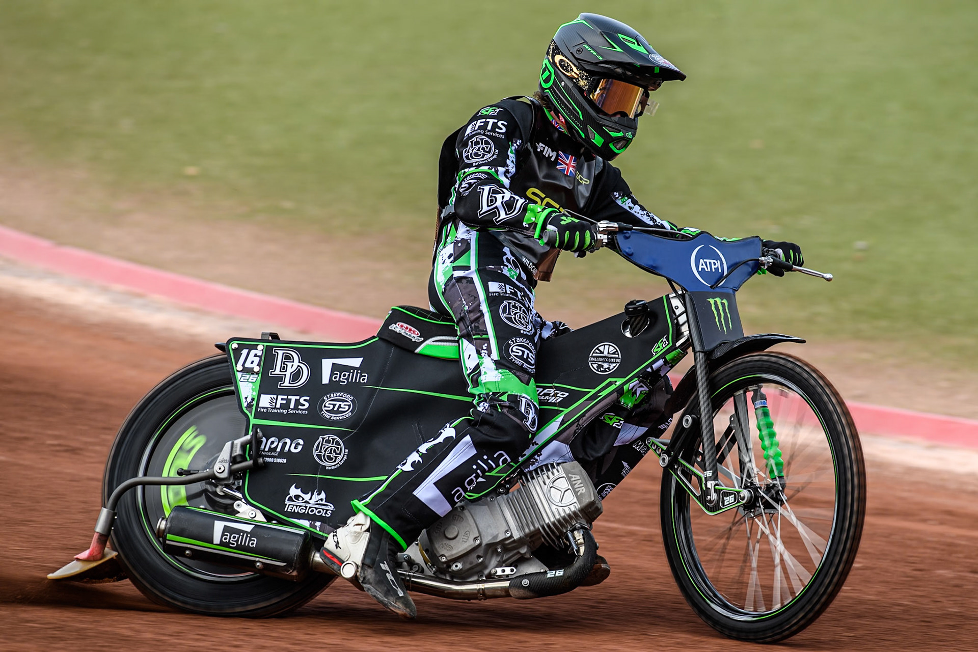 Wild Card Charles Wright (16) of Great Britain in practice during the ATPI FIM Speedway Grand Prix Round 4 at the National Speedway Stadium, Manchester, on Friday 6th June 2025. (Photo: Ian Charles | MI News)
