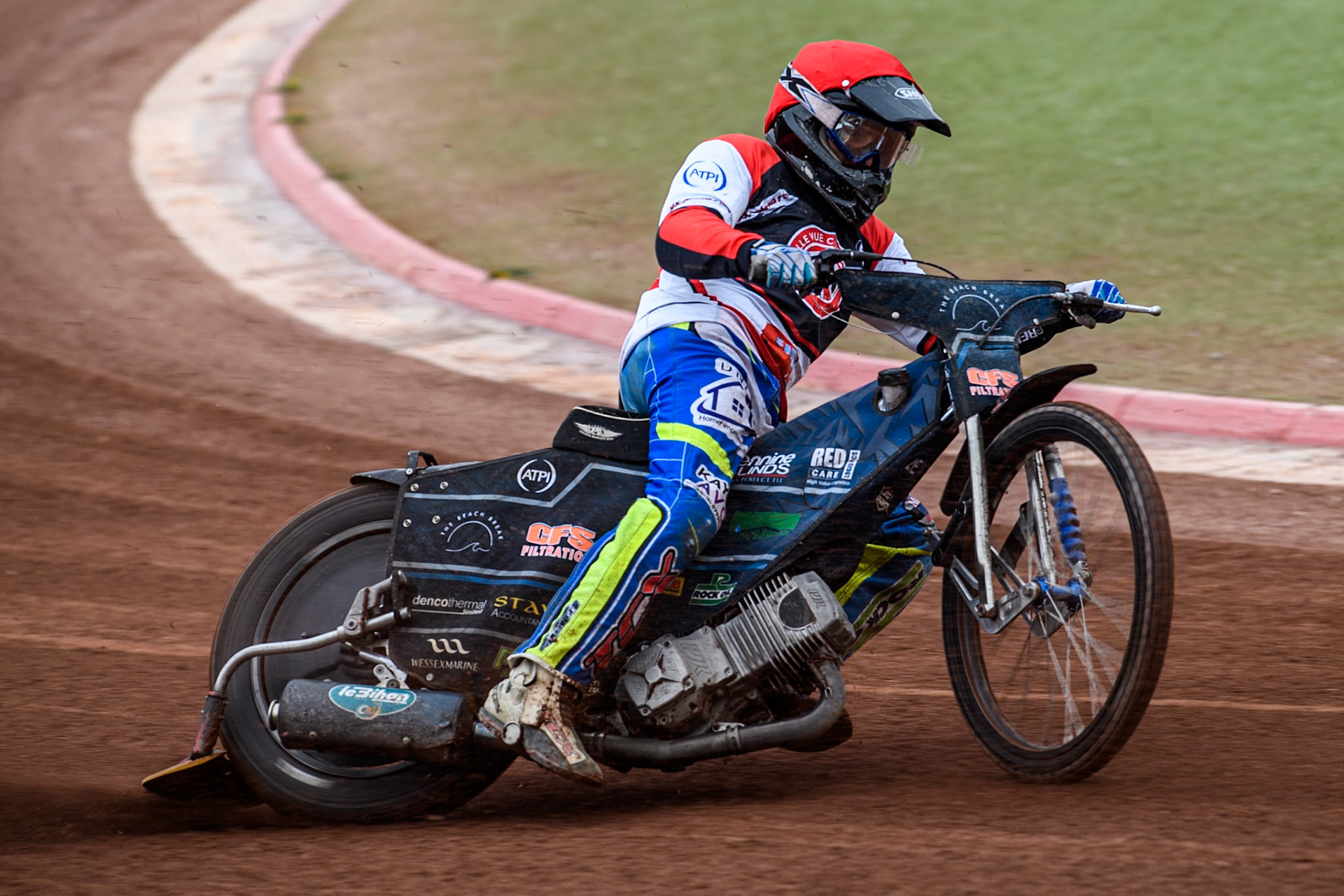 Belle Vue Colts' Jack Kingston  in action during the WSRA National Development League match between Belle Vue Colts and Leicester Lion Cubs at the National Speedway Stadium, Manchester on Friday 18th April 2025. (Photo: Ian Charles | MI News)