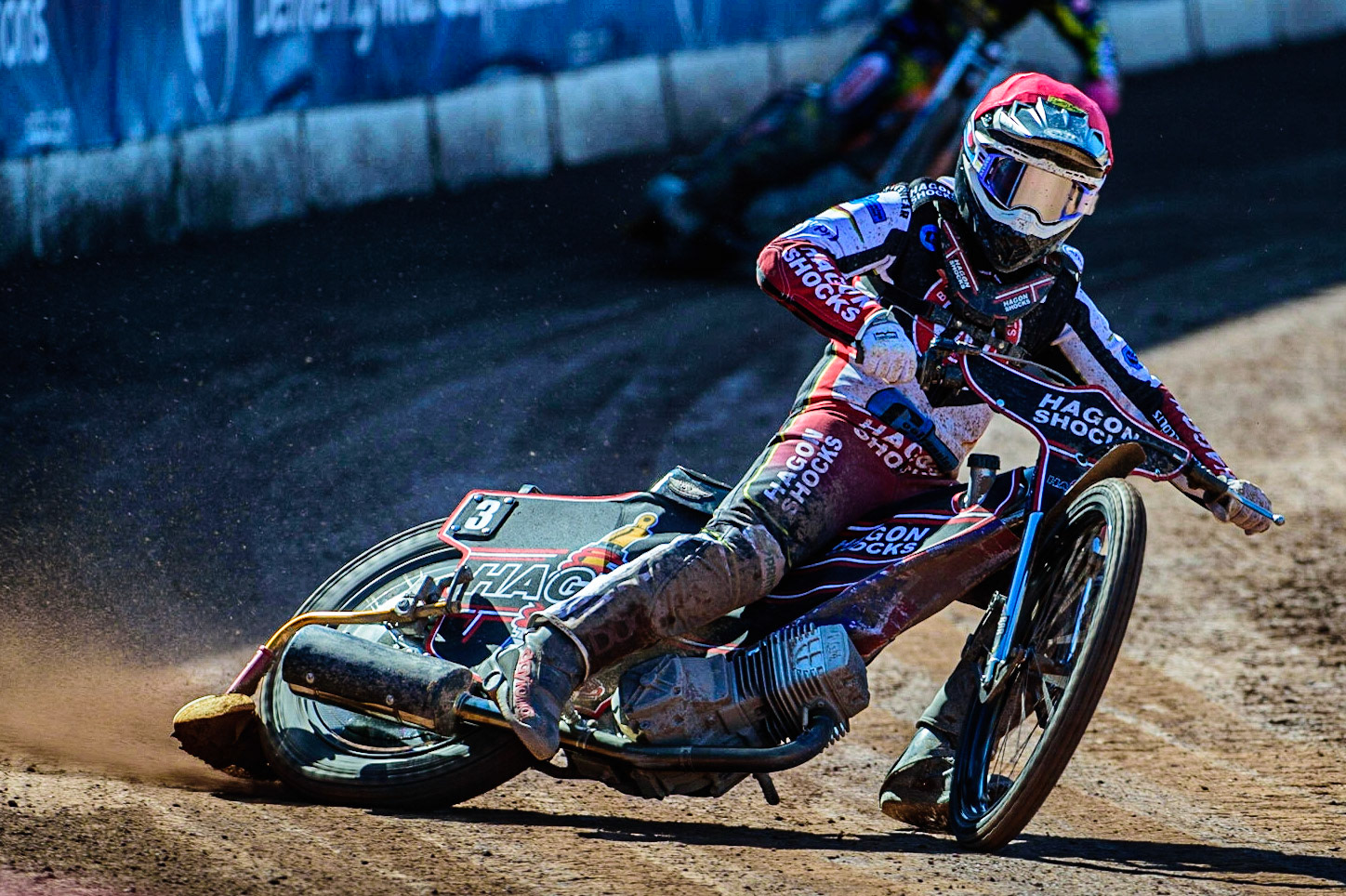 Sam Hagon  in action  for Belle Vue ‘Cool Running’ Colts  during the National Development League match between Belle Vue Colts and Berwick Bullets at the National Speedway Stadium, Manchester on Friday 7th April 2023. (Photo: Ian Charles | MI News)