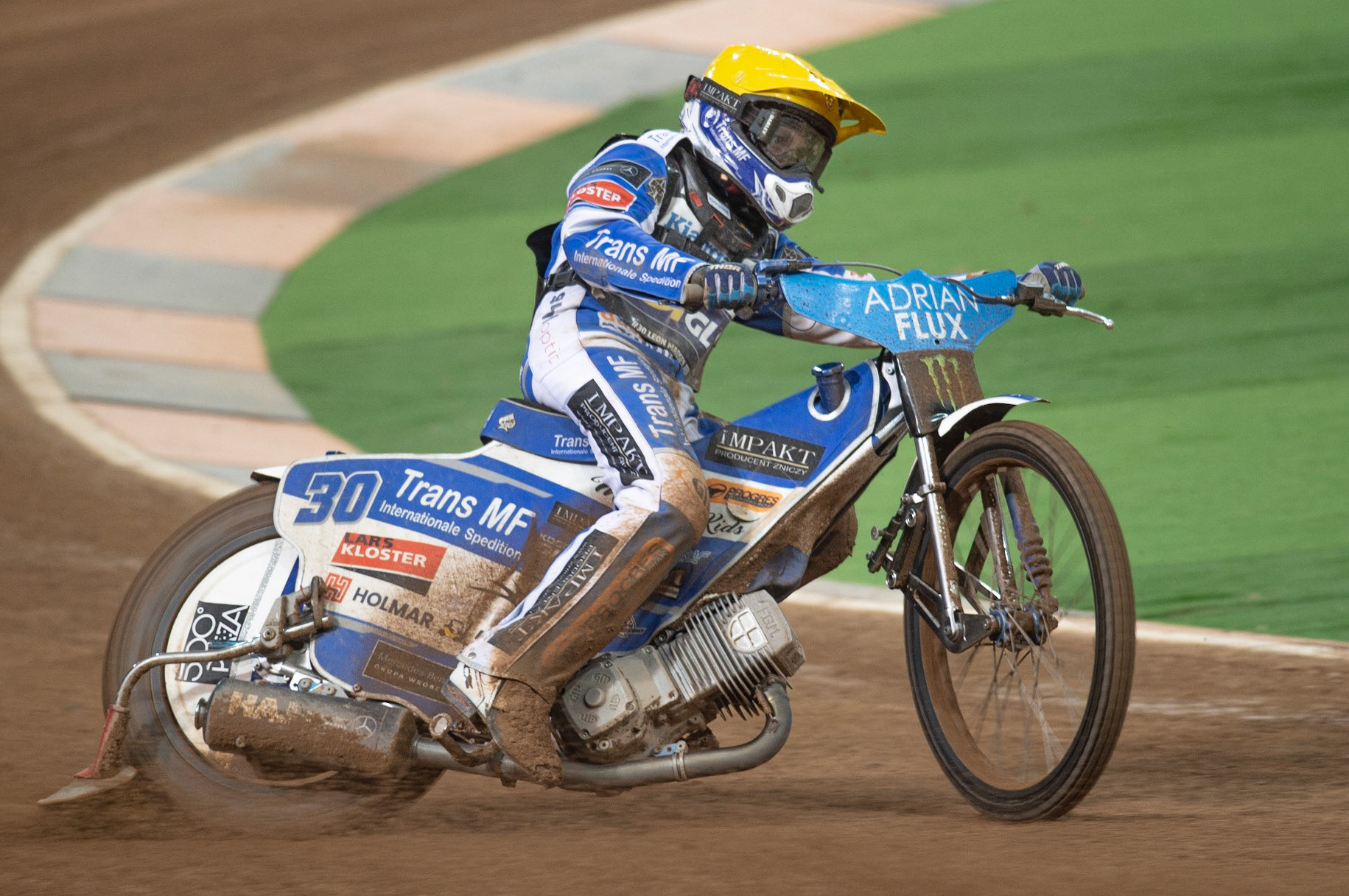 CARDIFF,WALES Leon Madsen of Denmark in action  during the ADRIAN FLUX BRITISH FIM SPEEDWAY GRAND PRIX at the Principality Stadium, Cardiff on Saturday 21st September 2019. (Credit: Ian Charles | MI News)