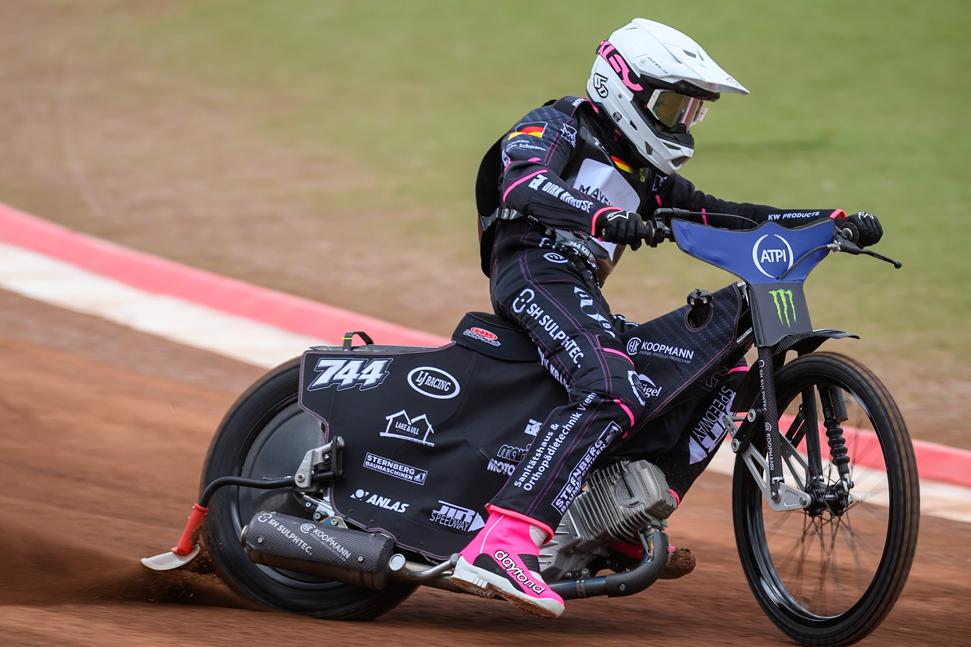 Kai Huckenbeck (744) of Germany during practice for  the ATPI  FIM Speedway GP of Manchester at the National Speedway Stadium, Manchester on Friday 5th June 2026. (Photo: Ian Charles | MI News)