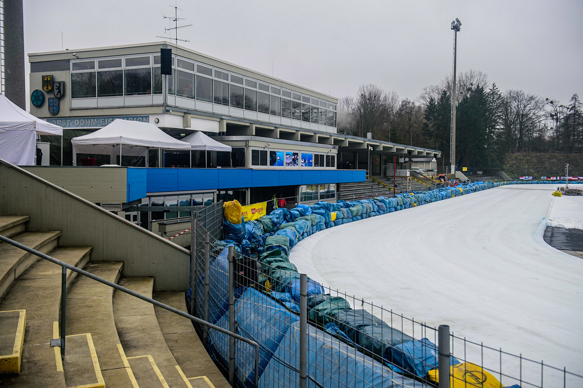 The Horst-Dohm-Eisstadion during the German Individual Ice Speedway Championship at Horst-Dohm-Eisstadion, Berlin on Friday 3rd March 2023. (Photo: Ian Charles | MI News)