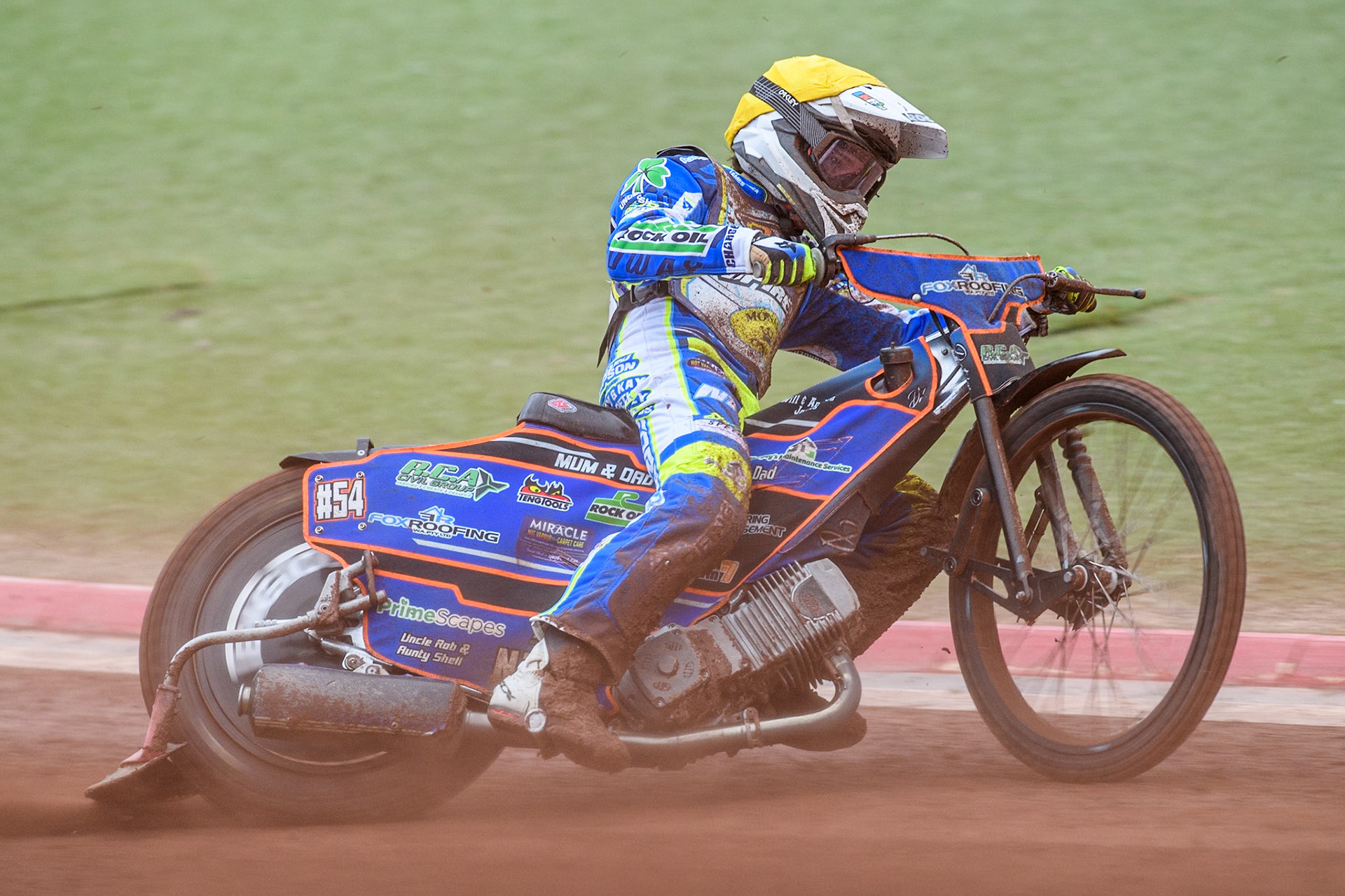 Oxford Spires' Luke Killeen  in action during the Rowe Motor Oil Premiership match between Belle Vue Aces and Oxford Spires at the National Speedway Stadium, Manchester on Monday 22nd July 2024. (Photo: Ian Charles | MI News)