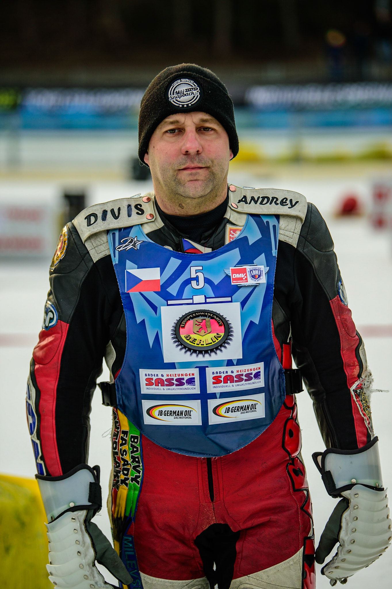 Andrej Divis during the German Individual Ice Speedway Championship at Horst-Dohm-Eisstadion, Berlin on Friday 3rd March 2023. (Photo: Ian Charles | MI News)
