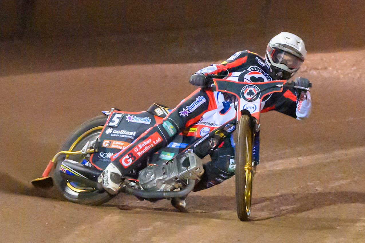 Jason Doyle of Belle Vue Aces in action during the Rowe Motor Oil Premiership Grand Final 1st Leg match between Sheffield Tigers and Belle Vue Aces at Owlerton Stadium, Sheffield on Monday 12th October 2026. (Photo: Ian Charles | MI News)