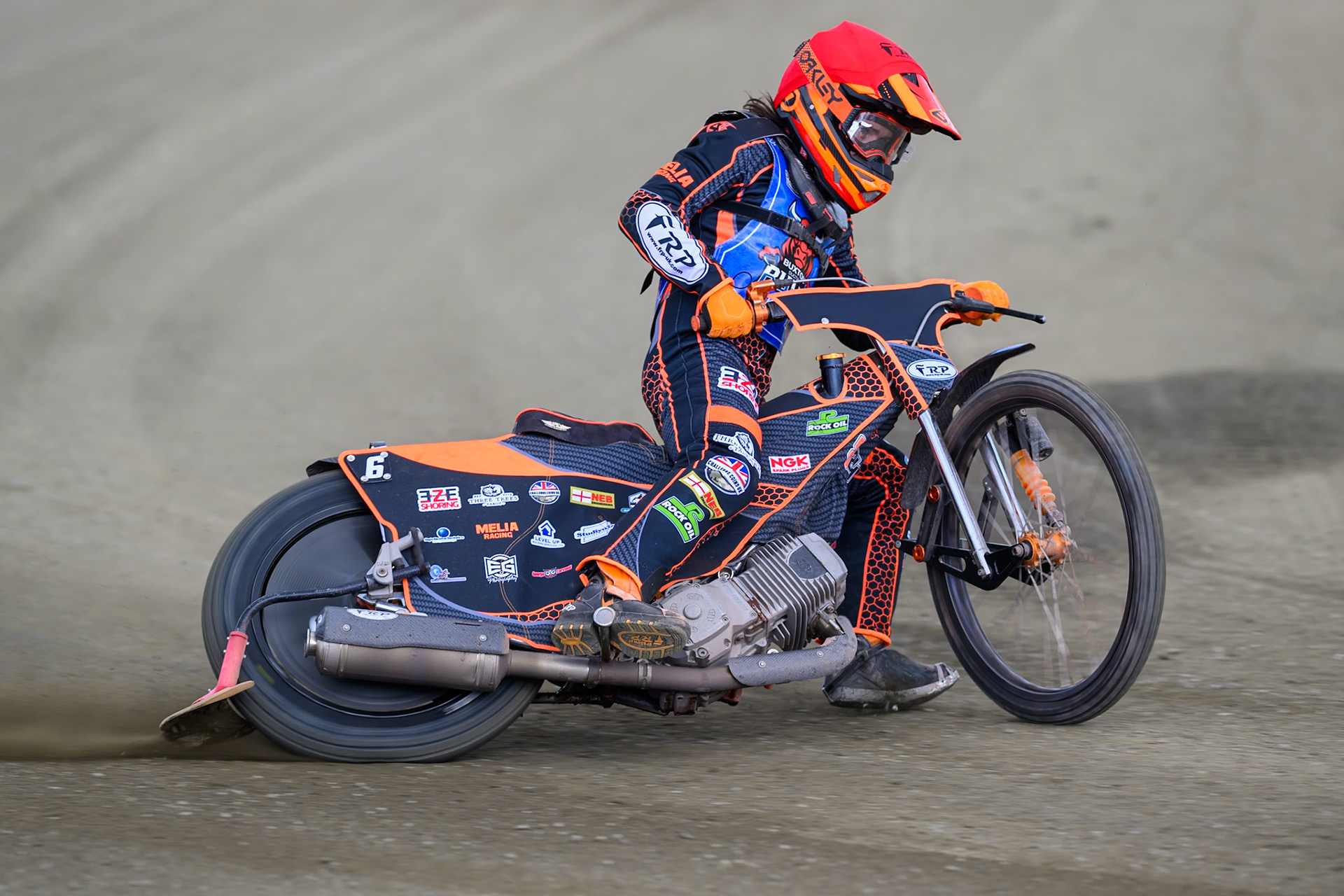 Jack Smith of Buxton Bulls   in action during the  Challenge match between Buxton Bulls and NDL Nomads at Hi-Edge Speedway, Buxton on Sunday 19th April 2026. (Photo: Ian Charles | MI News)