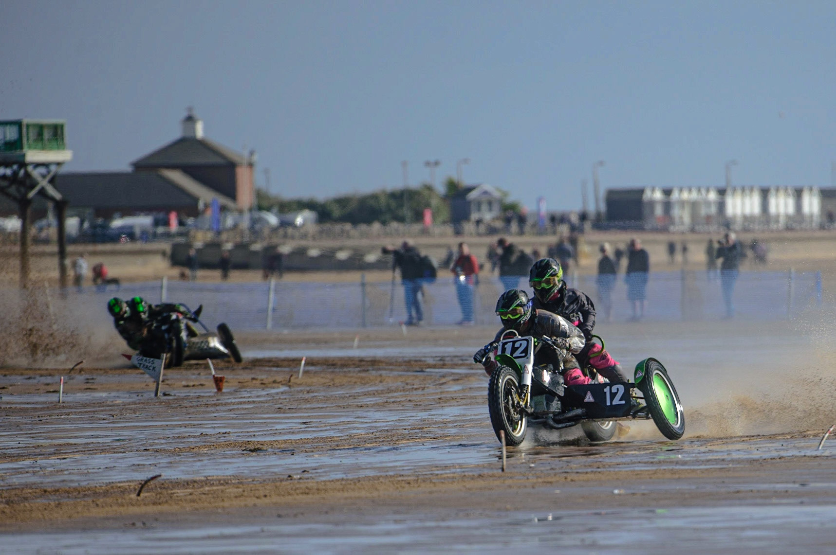 Neal Owen &amp; Jason Farwell (12)  Rick McAuley &amp; Alan Hoskin (51) during the Fylde ACU British Sand Racing Masters Championship on  Sunday 2nd October 2022. (Credit: Ian Charles | MI News)