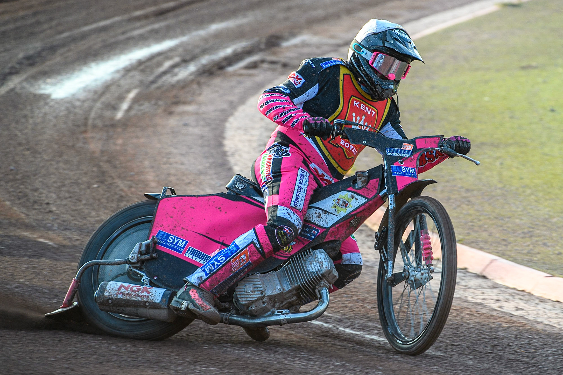 Sam Woolley in action for Kent Iwade Garage Royals  during the National Development League match between Belle Vue Colts and Kent Royals at the National Speedway Stadium, Manchester on Friday 7th July 2023. (Photo: Ian Charles | MI News)
