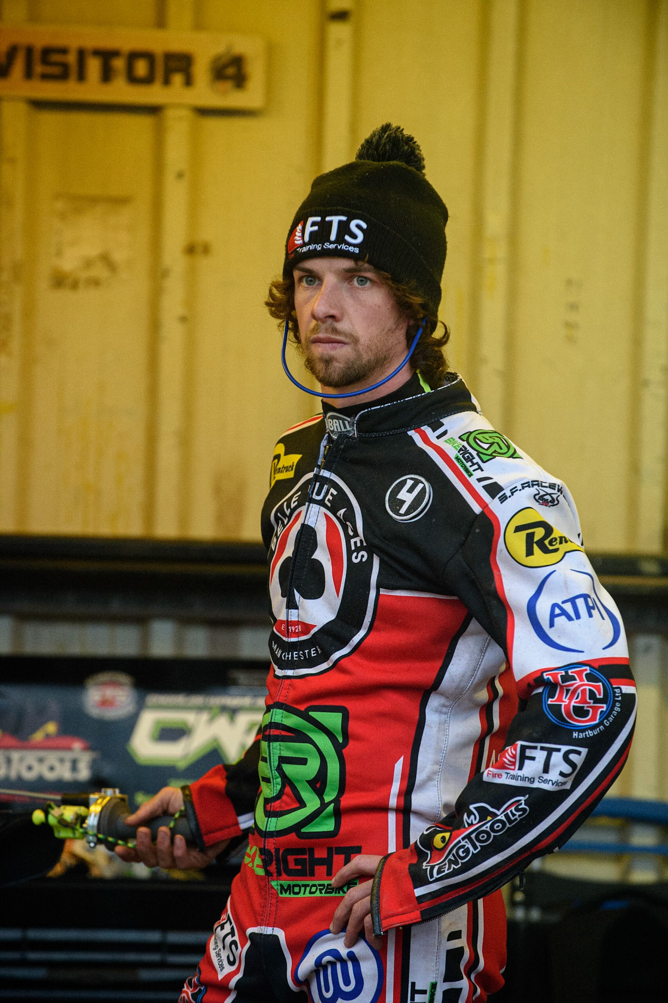 WOLVERHAMPTON, UK. AUGUST 30TH. Charles Wright  warms up his bike during the e  SGB Premiership match between Wolverhampton Wolves and Belle Vue Aces at Monmore Green Stadium, Wolverhampton on Monday 30th August 2021. (Credit: Ian Charles | MI News)