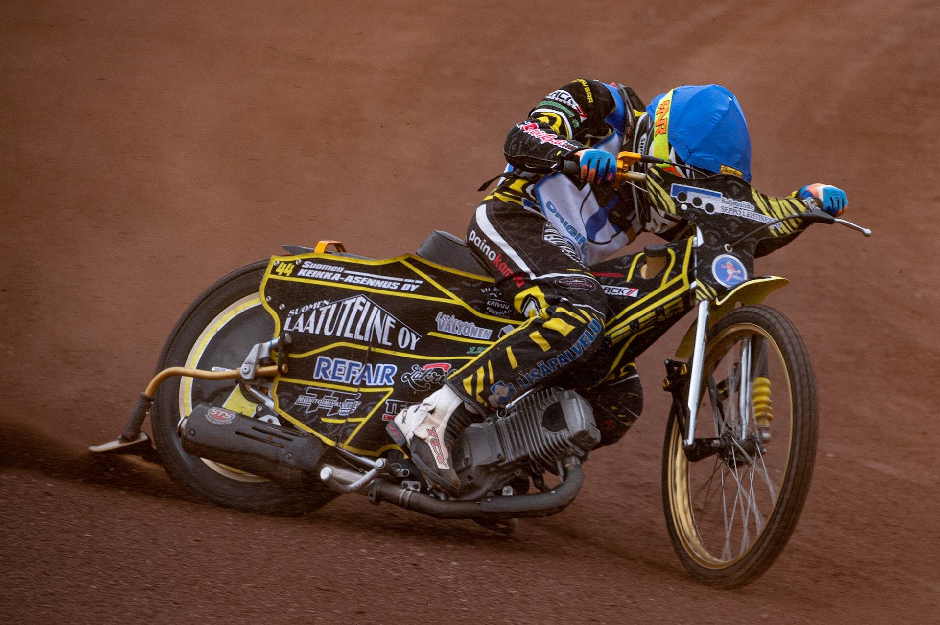 Photo by Ian Charles:

Tero Aarnio (Finland) in action 

FIM Speedway Grand Prix World Championship - Qualifying Round 1, Peugeot Ashfield Stadium, Glasgow, 8 June 2019
