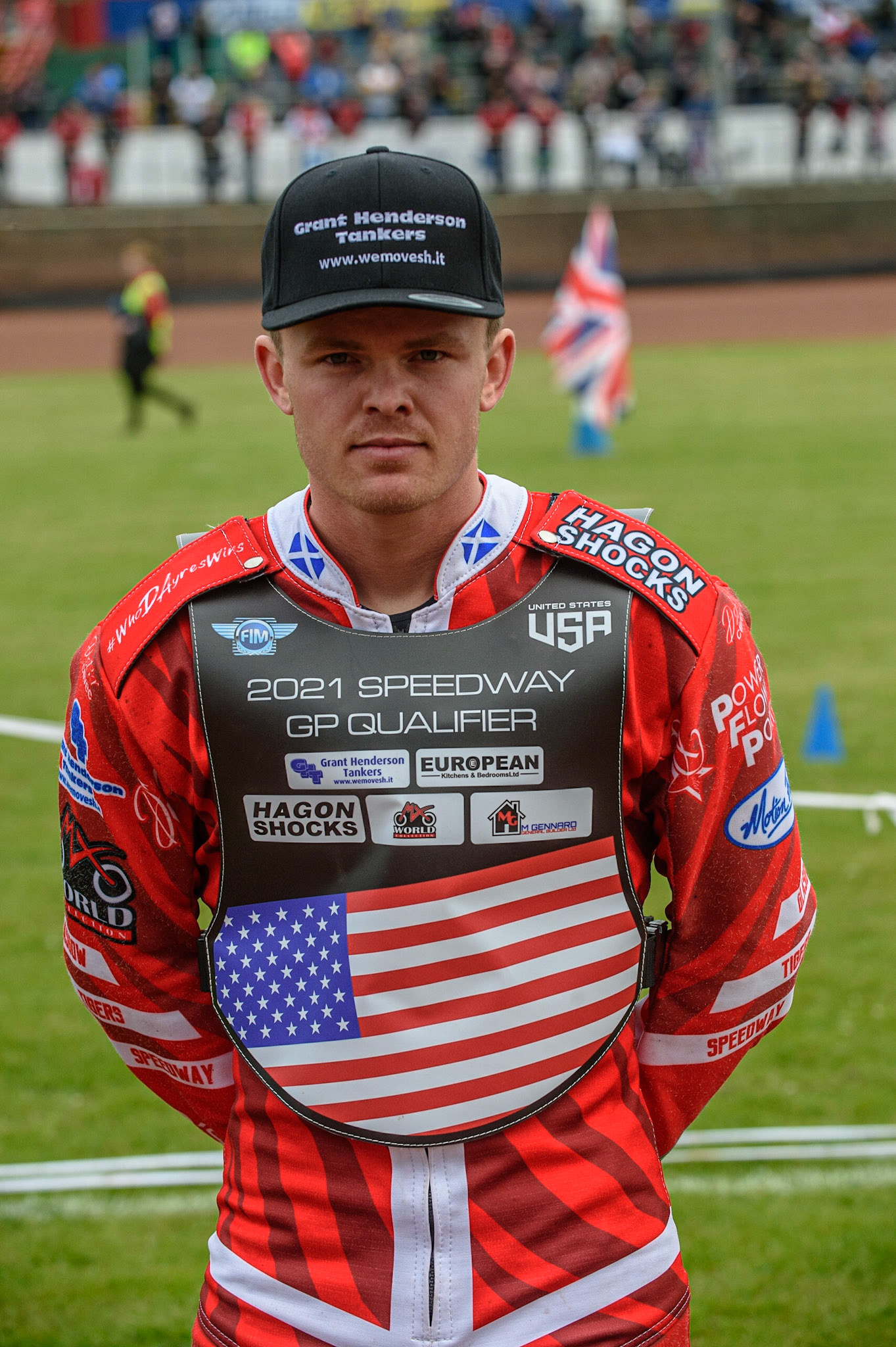 GLASGOW, UK. JUNE 19TH.  Broc Nicol (USA) during the FIM Speedway Grand Prix Qualifying Round at the Peugeot Ashfield Stadium, Glasgow on Saturday 19th June 2021. (Credit: Ian Charles | MI News)