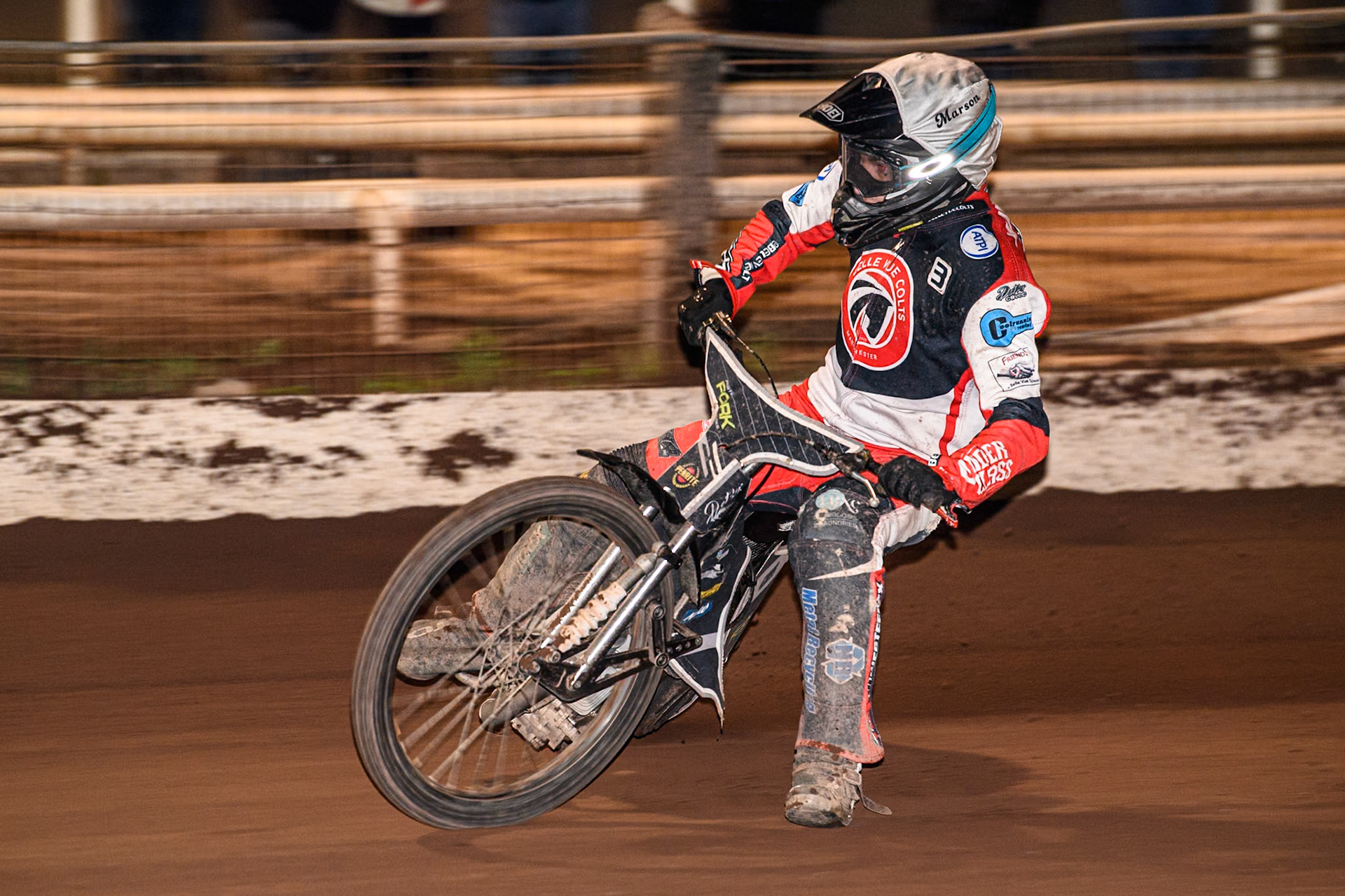 Belle Vue Colts' Matt Marson  in action during the WSRA National Development League match between Sheffield Tiger Cubs and Belle Vue Colts at Owlerton Stadium, Sheffield on Thursday 12th September 2024. (Photo: Ian Charles | MI News)